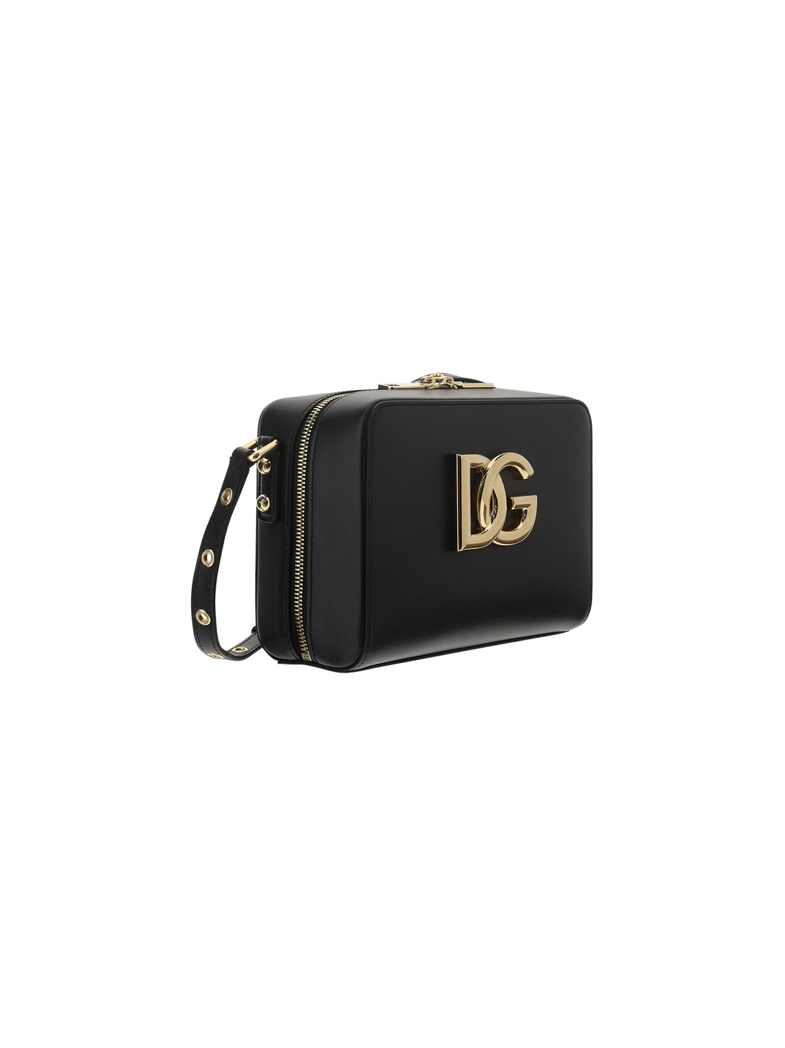 DOLCE & GABBANA Mini Leather Belt Bag Black