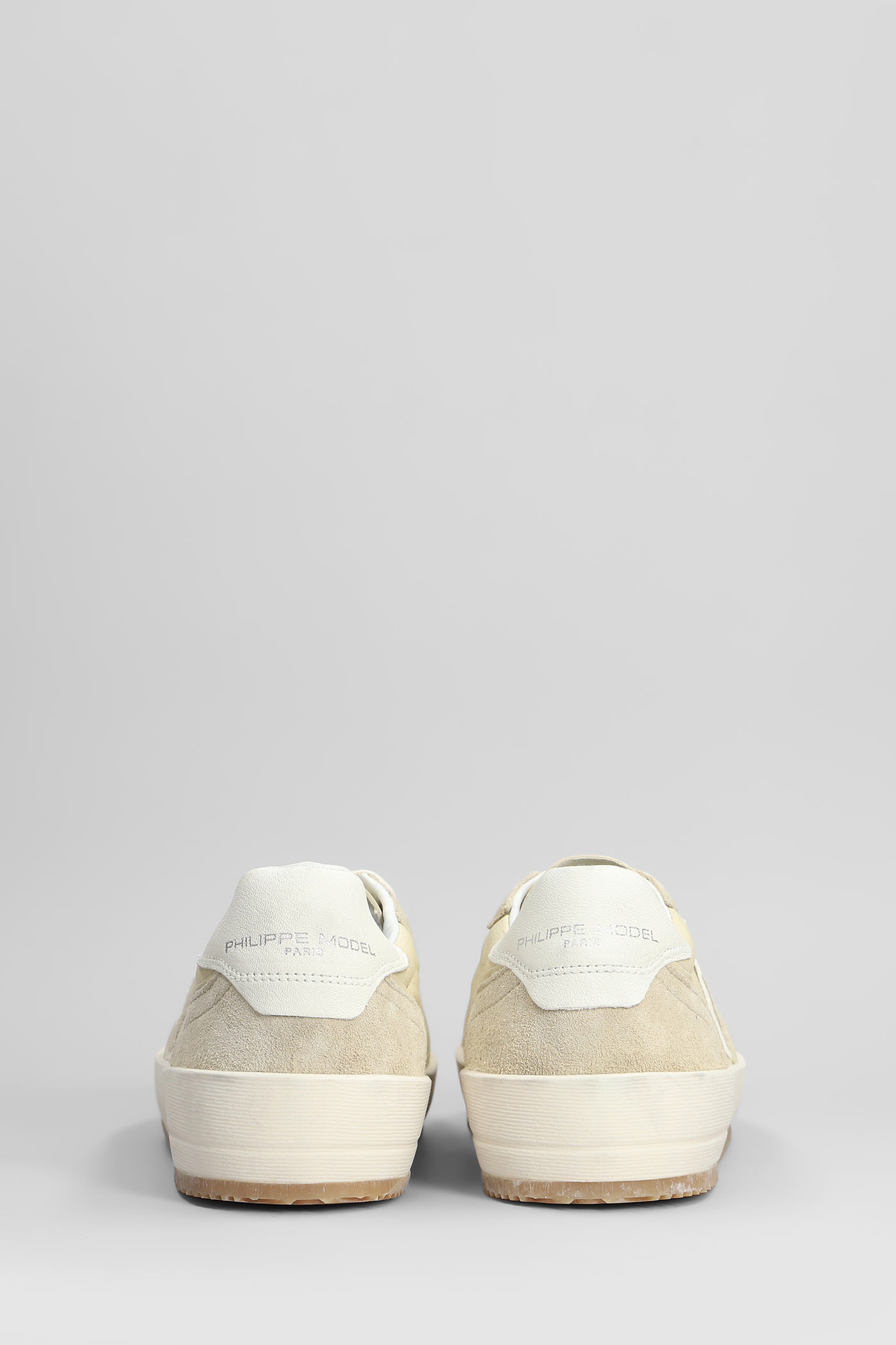 【関税/送料込】PHILIPPE MODEL Nice レザースニーカー Philippe Model Nice Low Sneakers In Beige Suede And Leather