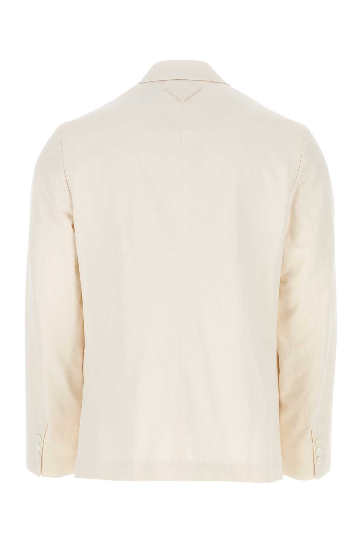ジャケット PRADA SS23 Ivory cotton blazer (P555NS23112LT F0018) Prada Ivory Cotton Blazer | italist