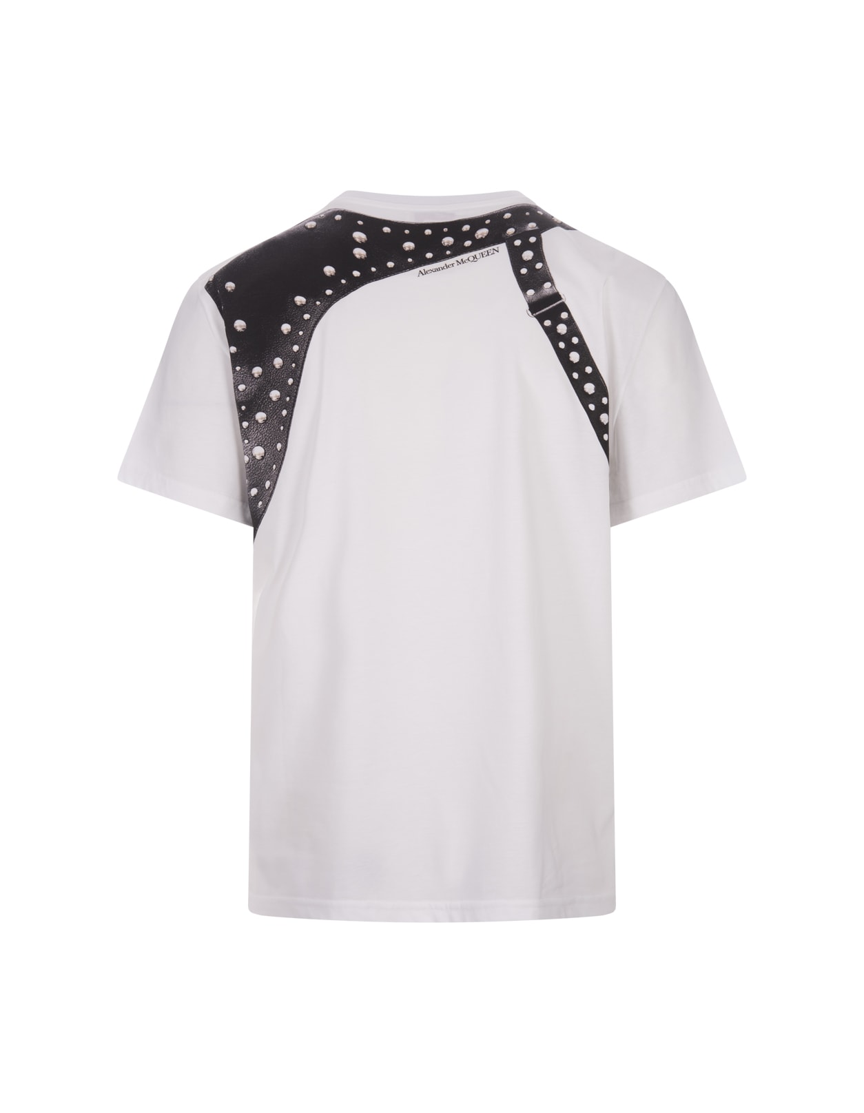Alexander McQueen Black And White Studded Harness T-shirt