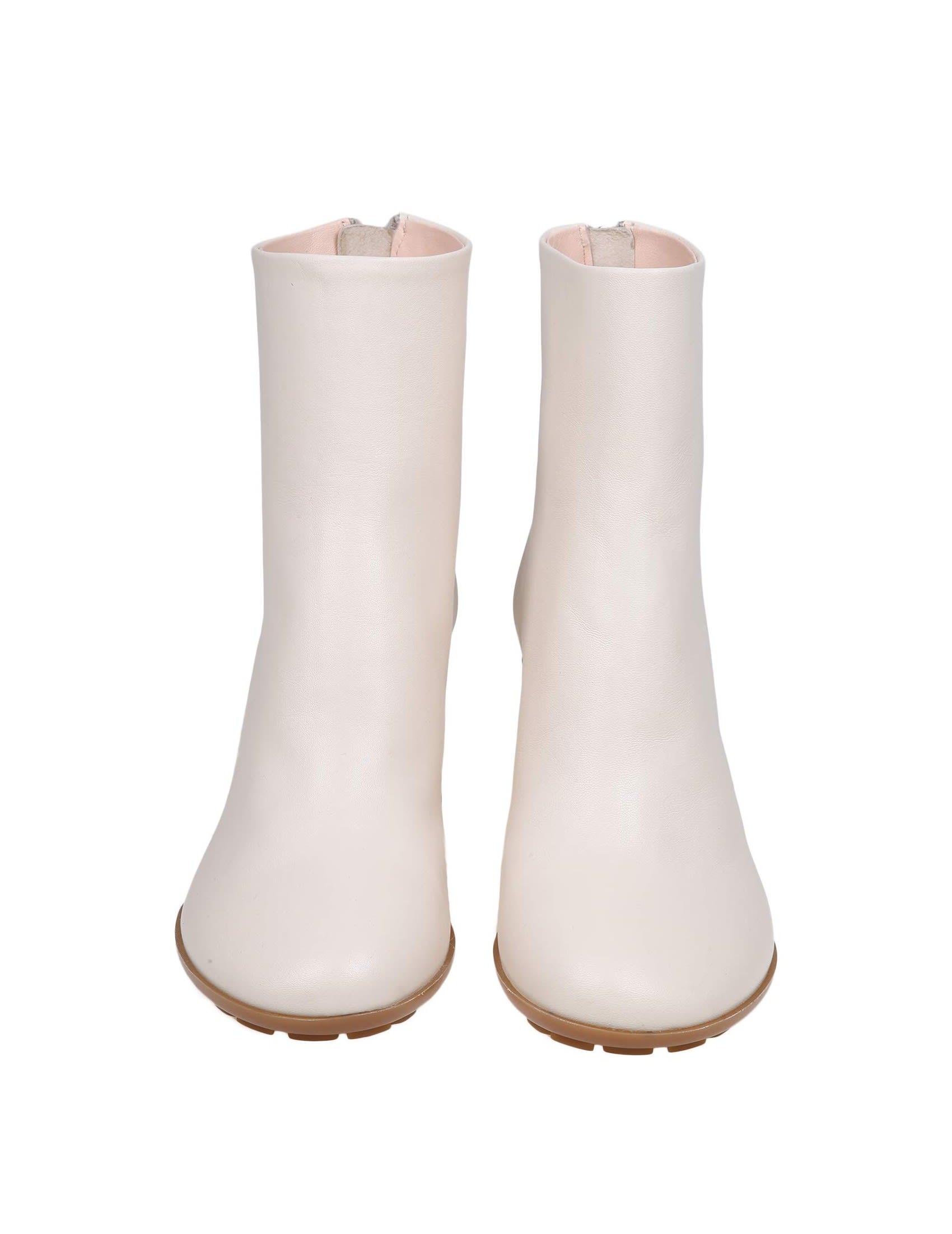ブーツその他 Agl Curvy Ankle Boots In Chalk Color Leather AGL Curvy Ankle Boots In Chalk Color Leather | italist
