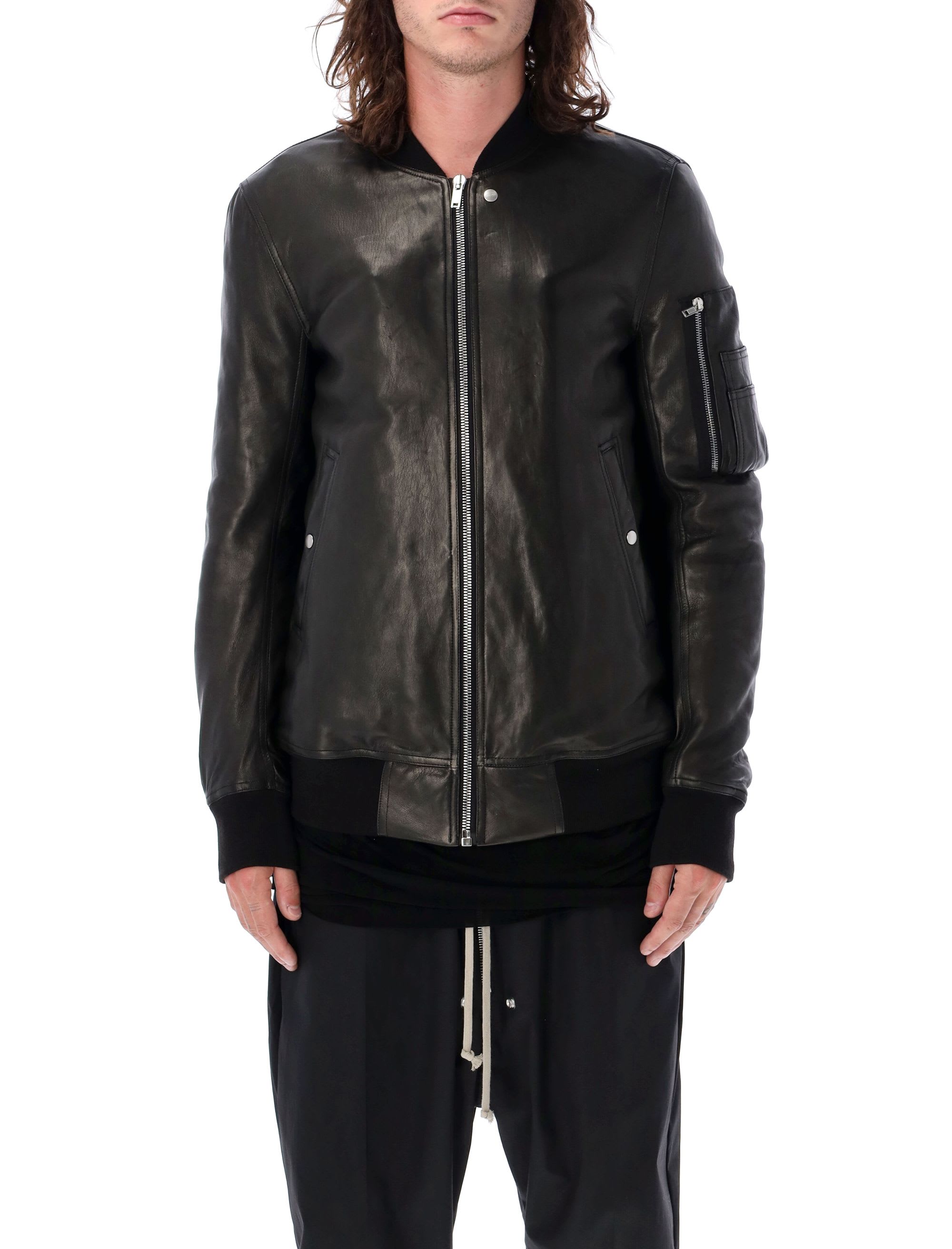 希少 Rick owens classic flight leather レザー DOSHABURI 通販｜RICK OWENS CLASSIC FLIGHT LEATHER JACKET BLACK