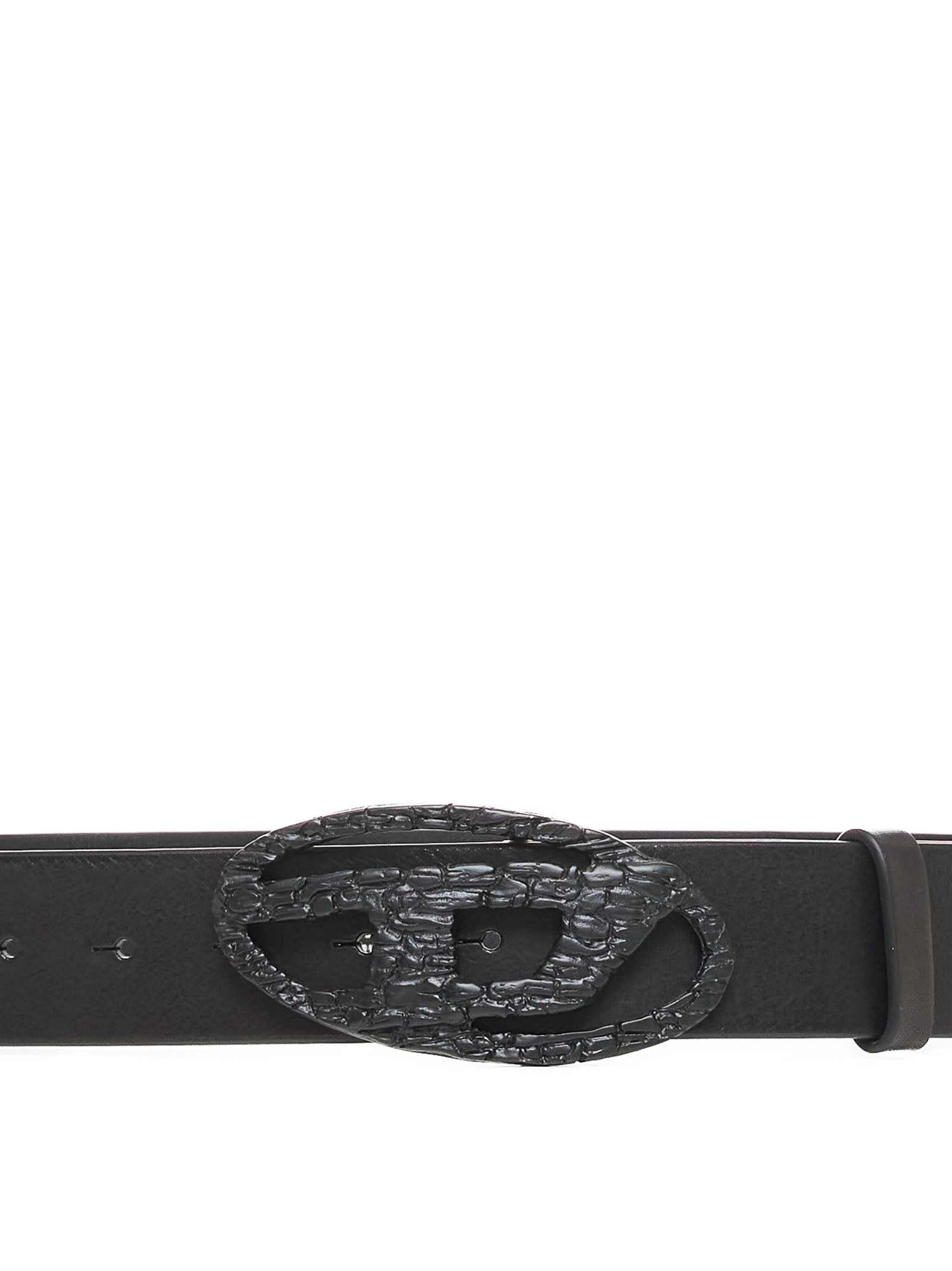 【DIESEL】B-1dr B-1DR: Leather Belt with silver D logo buckle | Diesel