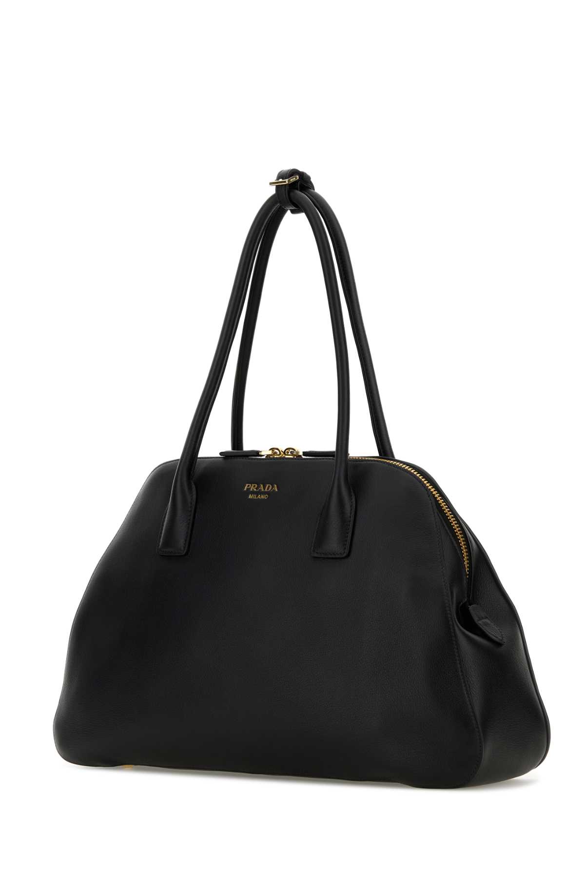 トップス made in ITALY PRADA black foodie dm Prada Black Leather Medium Shopping Bag | italist