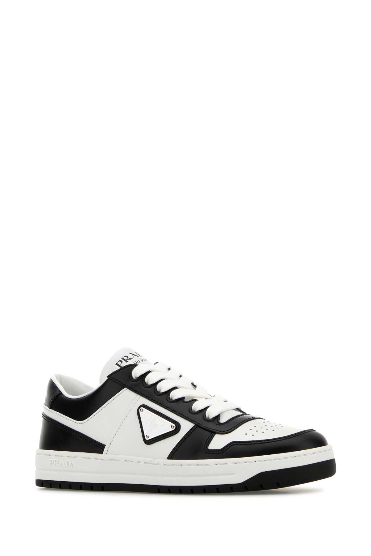 Prada Two-tone Leather Downtown Sneakers | italist