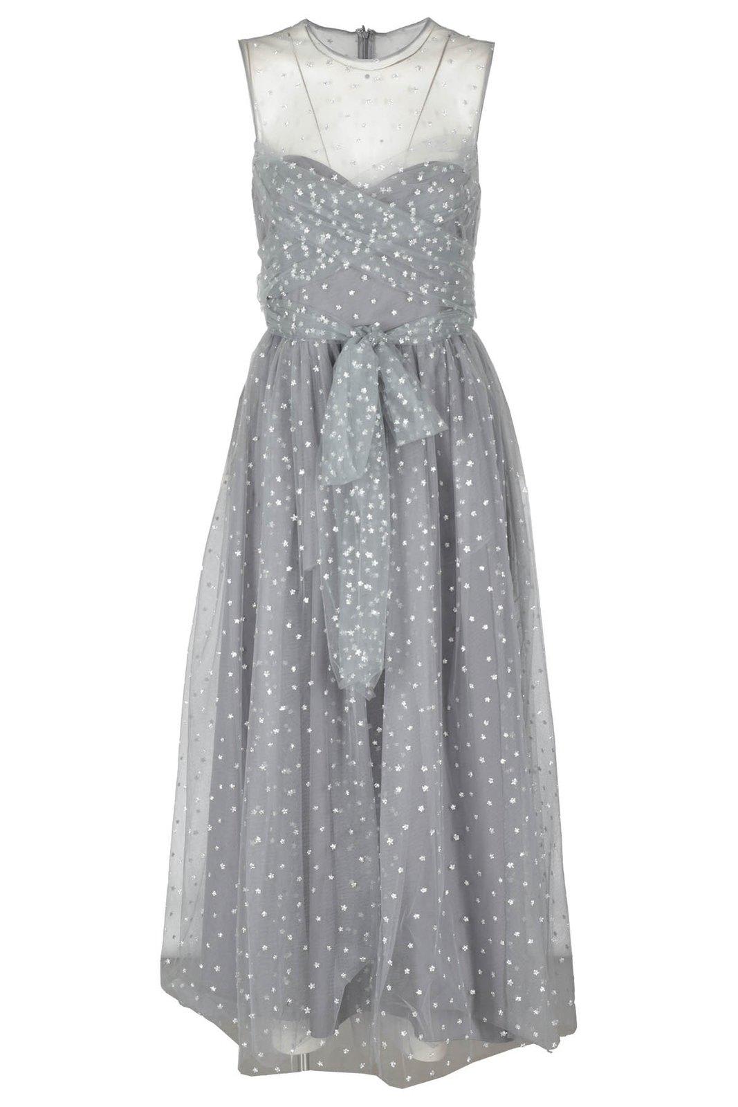 redvalentino glitter sleeveless midi dress