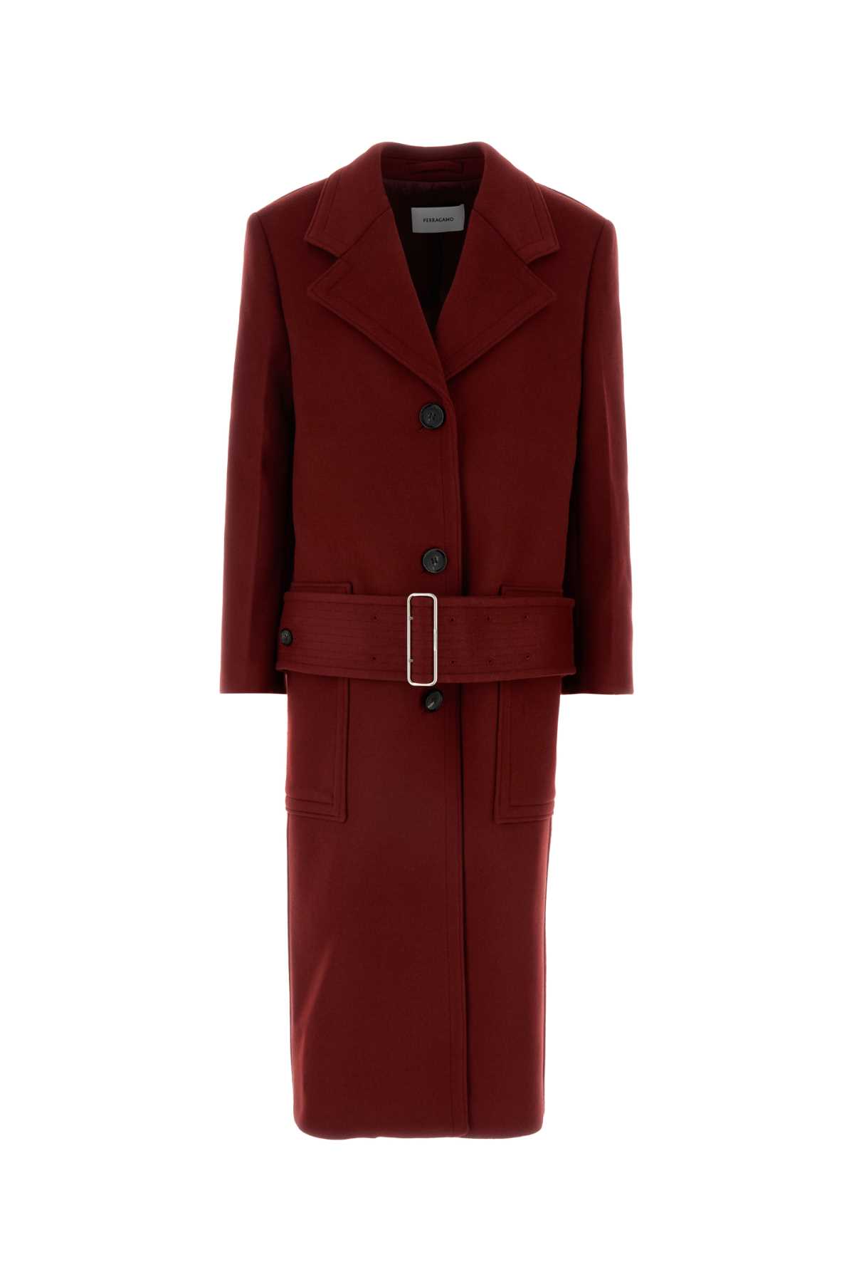 【関税&送料込】Salvatore Ferragamo Tiziano Red Wool Blend C Ferragamo Tiziano Red Wool Blend Coat | italist