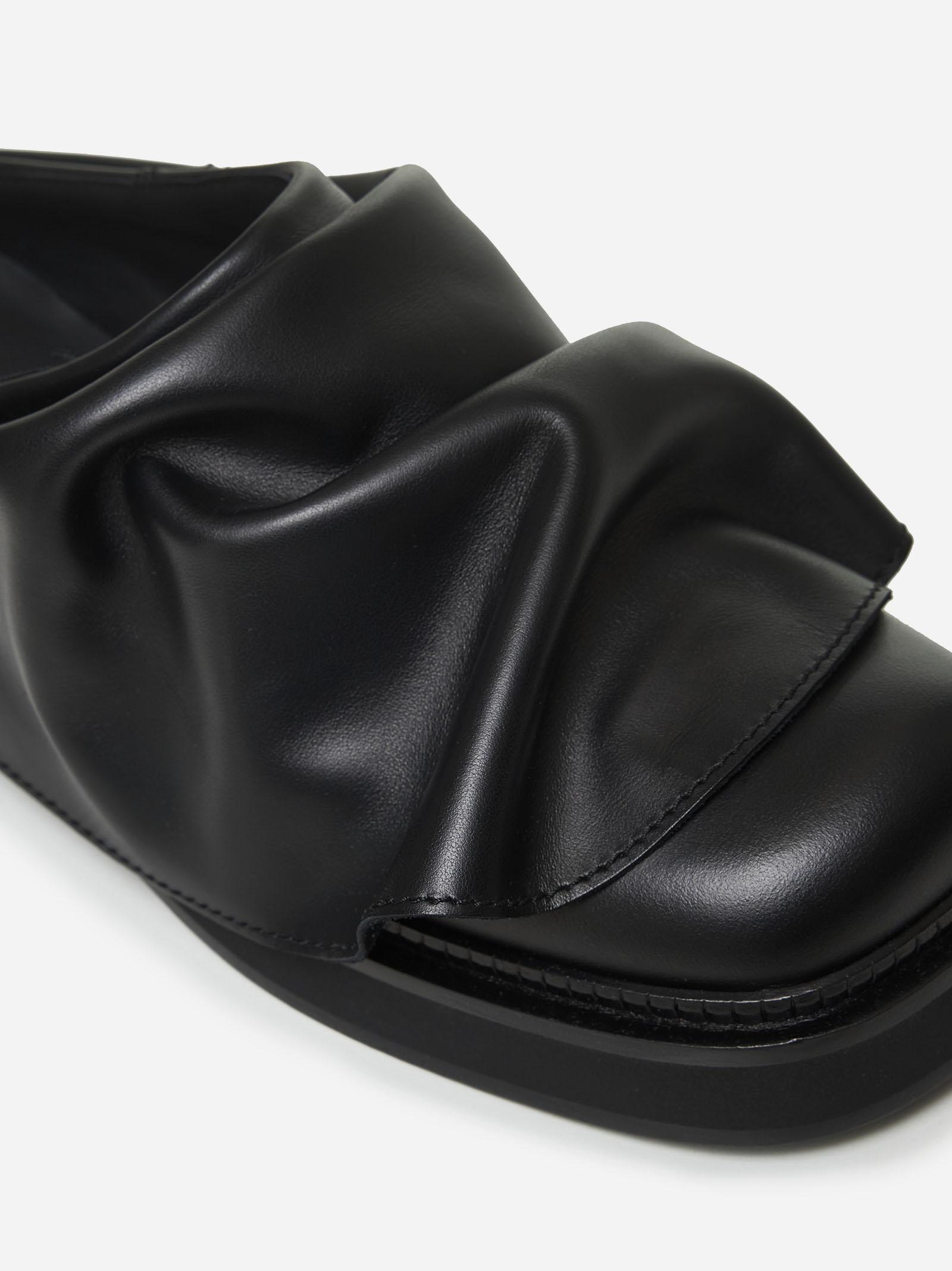 The Attico Black Leather Mini Robin Sabot | italist, ALWAYS