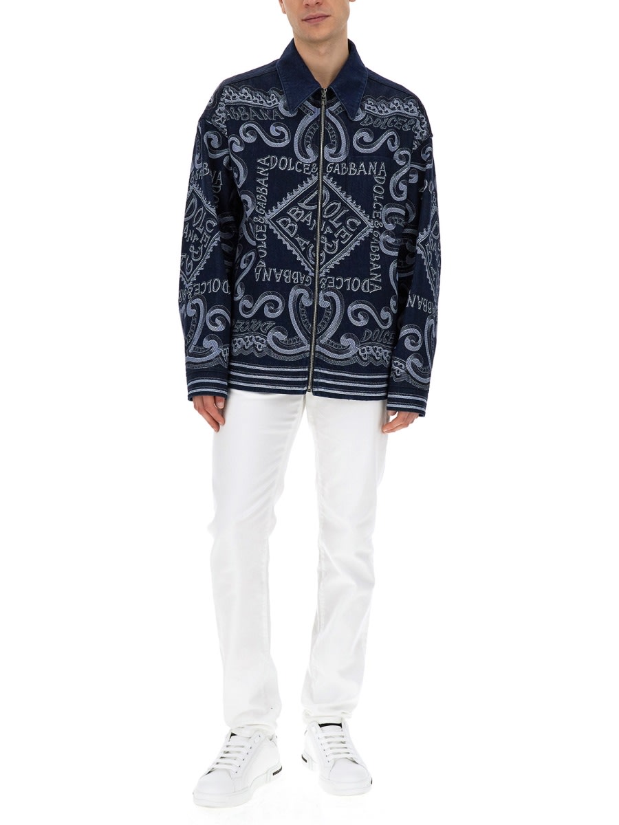ジャケットその他 Dolce & Gabbana NAVY PRINT CARDIGAN (G9AUMD_G8KM5S9001) Dolce & Gabbana Navy Print Cardigan | italist