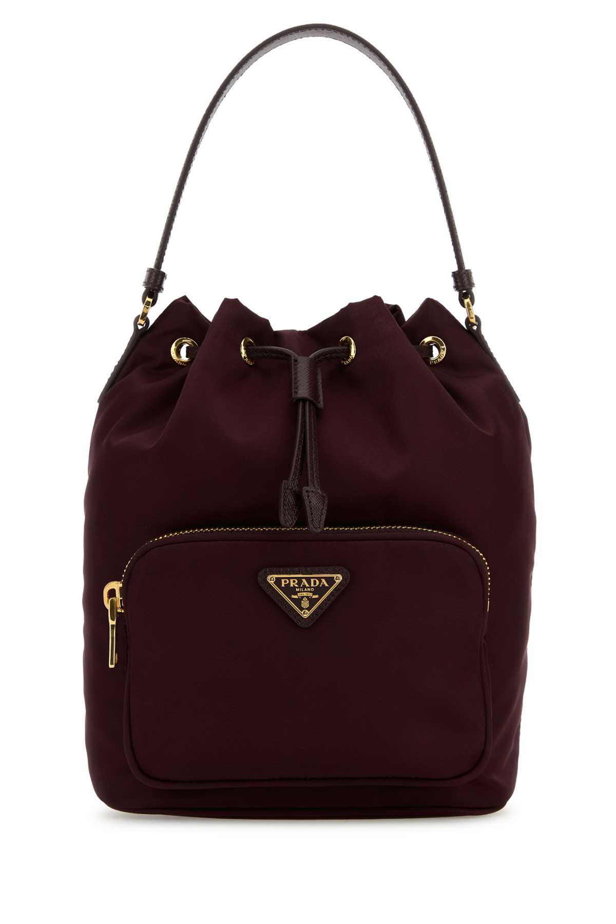 ショルダーバッグ・ポシェット Prada Burgundy Re-Nylon Duet Bucket Bag Burgundy Prada Duet Re-Nylon bucket bag | PRADA