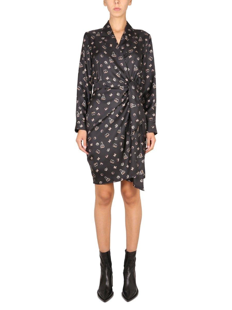 allover patterned longsleeved dress