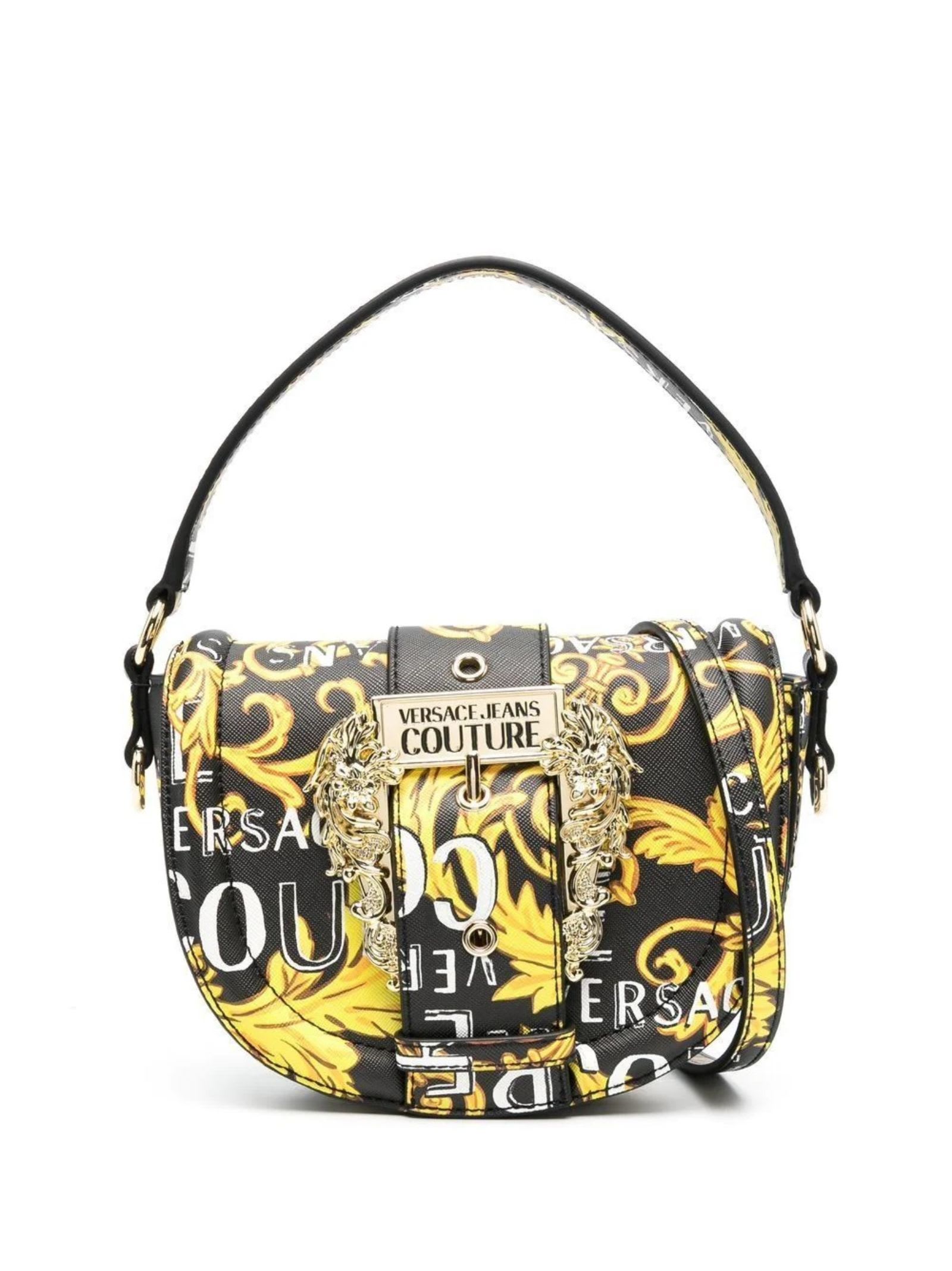 White And Yellow Printed Versace Bag