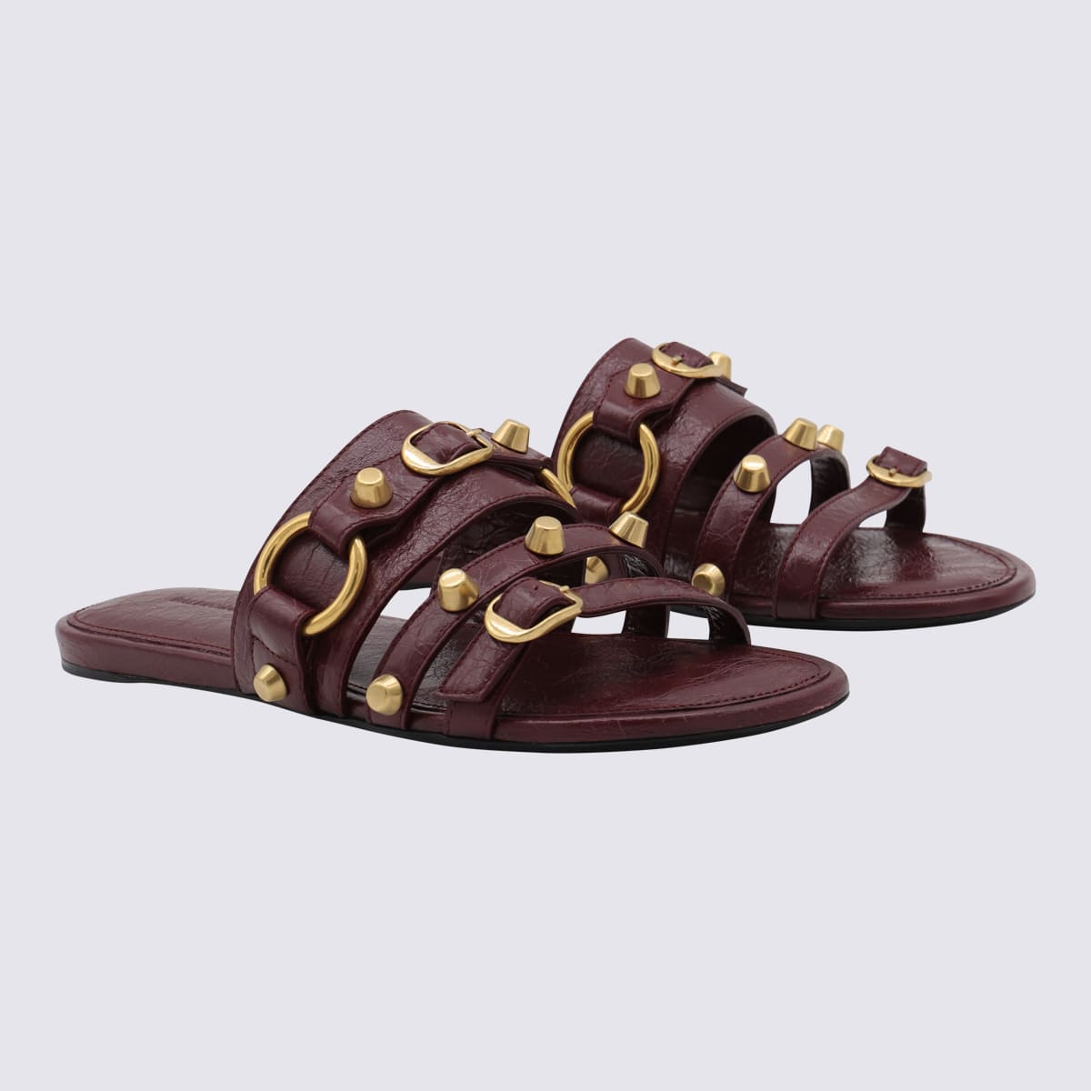 【関税＆送料込み】Balenciaga Bordeaux Leather City Flats Balenciaga Bordeaux Leather City Flats | italist