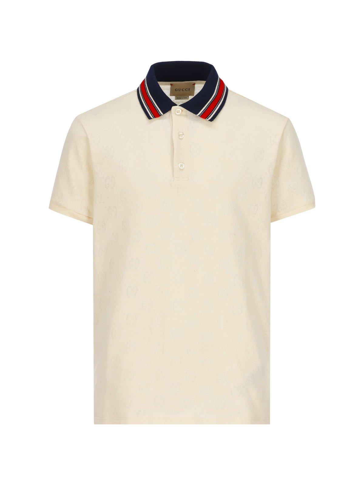 Roei uit Hallo kin Gucci Striped Collar Short-sleeved Knitted Polo Shirt | italist, ALWAYS  LIKE A SALE
