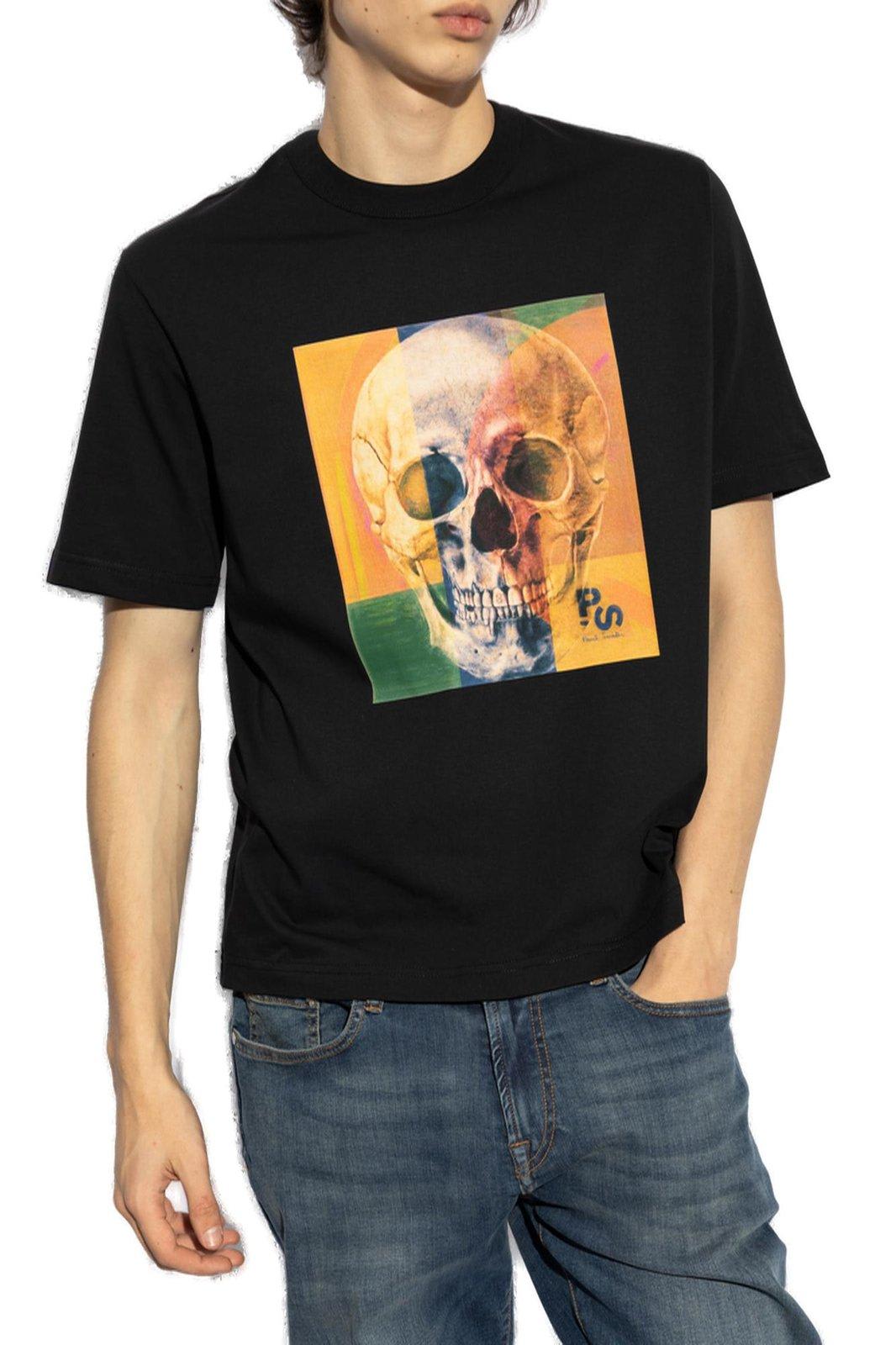 【関税込み】PS by Paul Smith ホワイト Skull Square Tシャツ Men's White 'Skull Square' T-Shirt