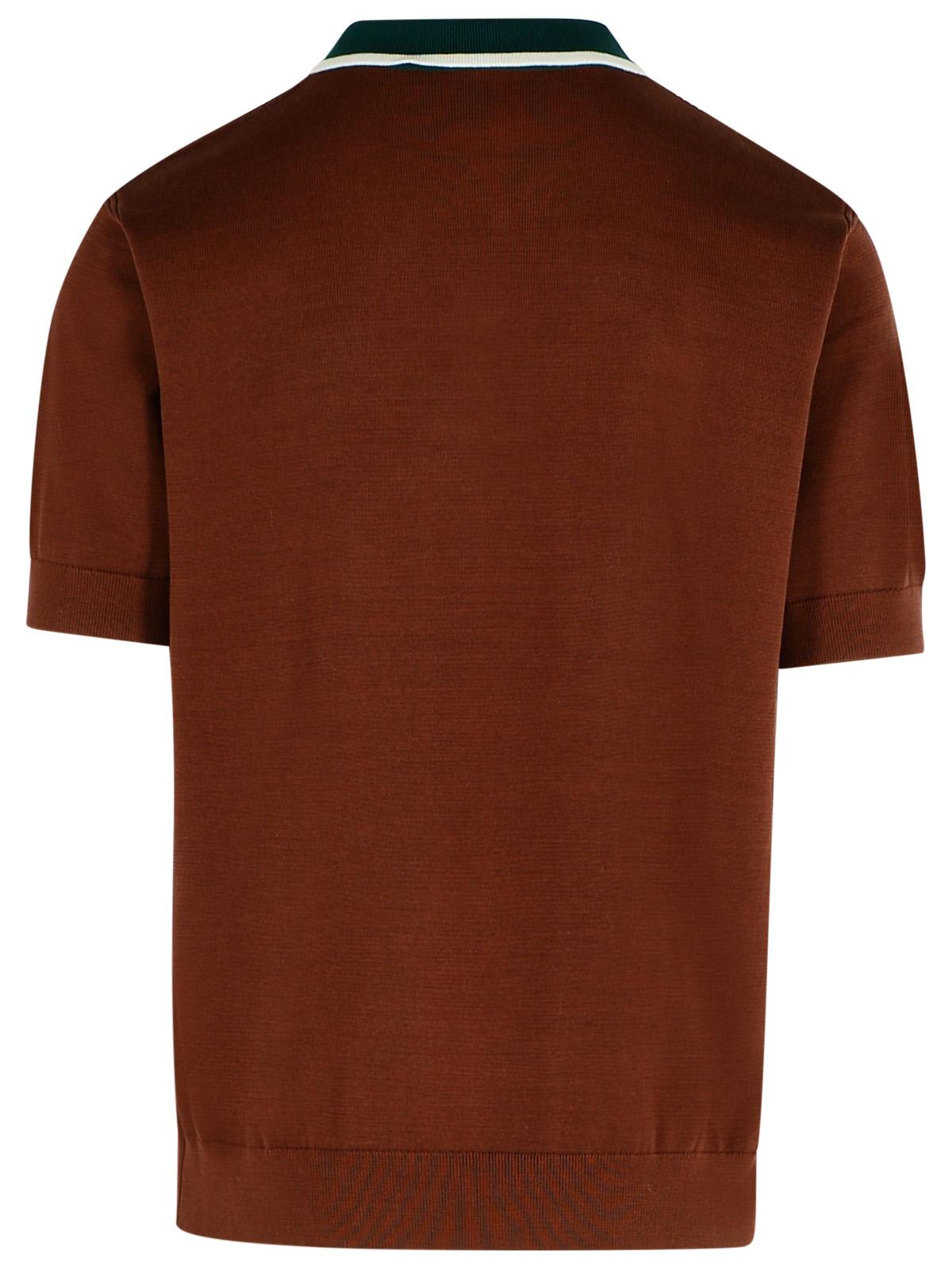 Casablanca 'mini Cable' Brown Cotton Polo Shirt | italist Casablanca 'mini Cable' Brown Cotton Polo Shirt | italist