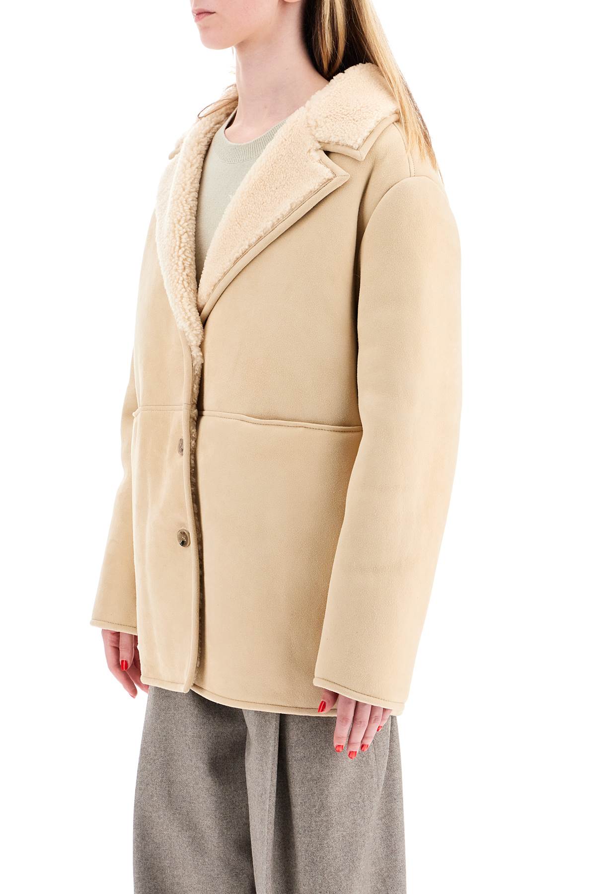 コート Loulou Studio FW24 CIREBO SHEARLING (CIREBO TAUPE) Cirebo Suede Shearling Coat Taupe – CURIO at Faena Bazaar