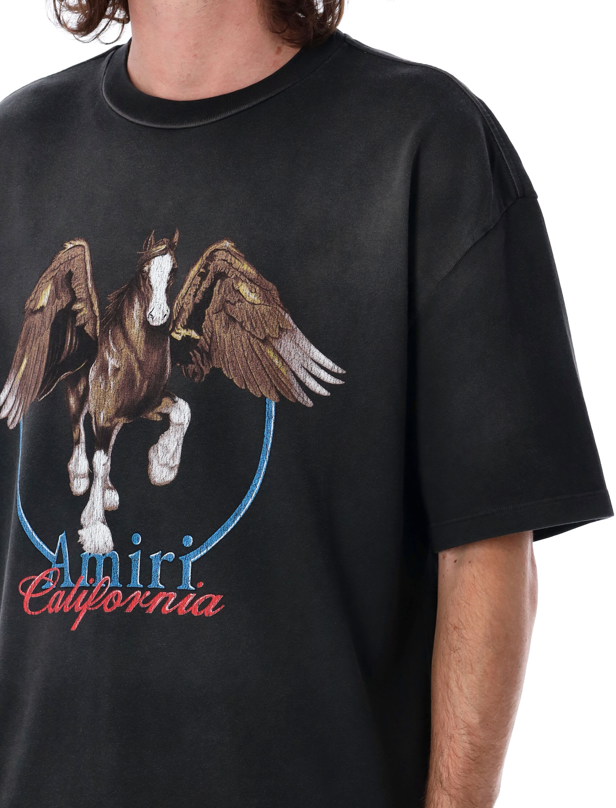 【AMIRI】ヴィンテージウォッシュペガサスTシャツ 希少】AMIRI ヴィンテージウォッシュペガサスTシャツ ベージュ