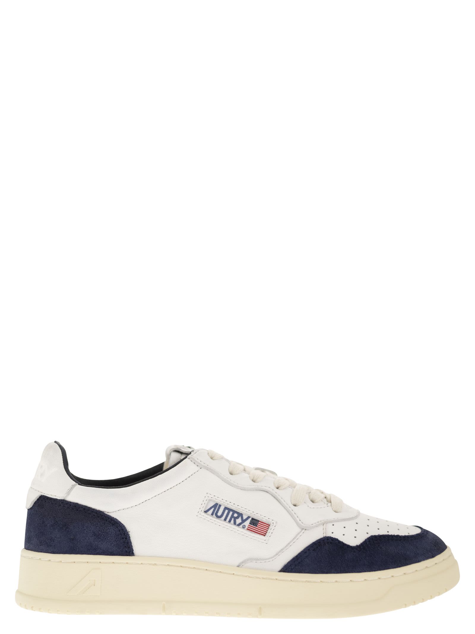 Autry Medalist Low - Sneakers In Goatskin And Suede
