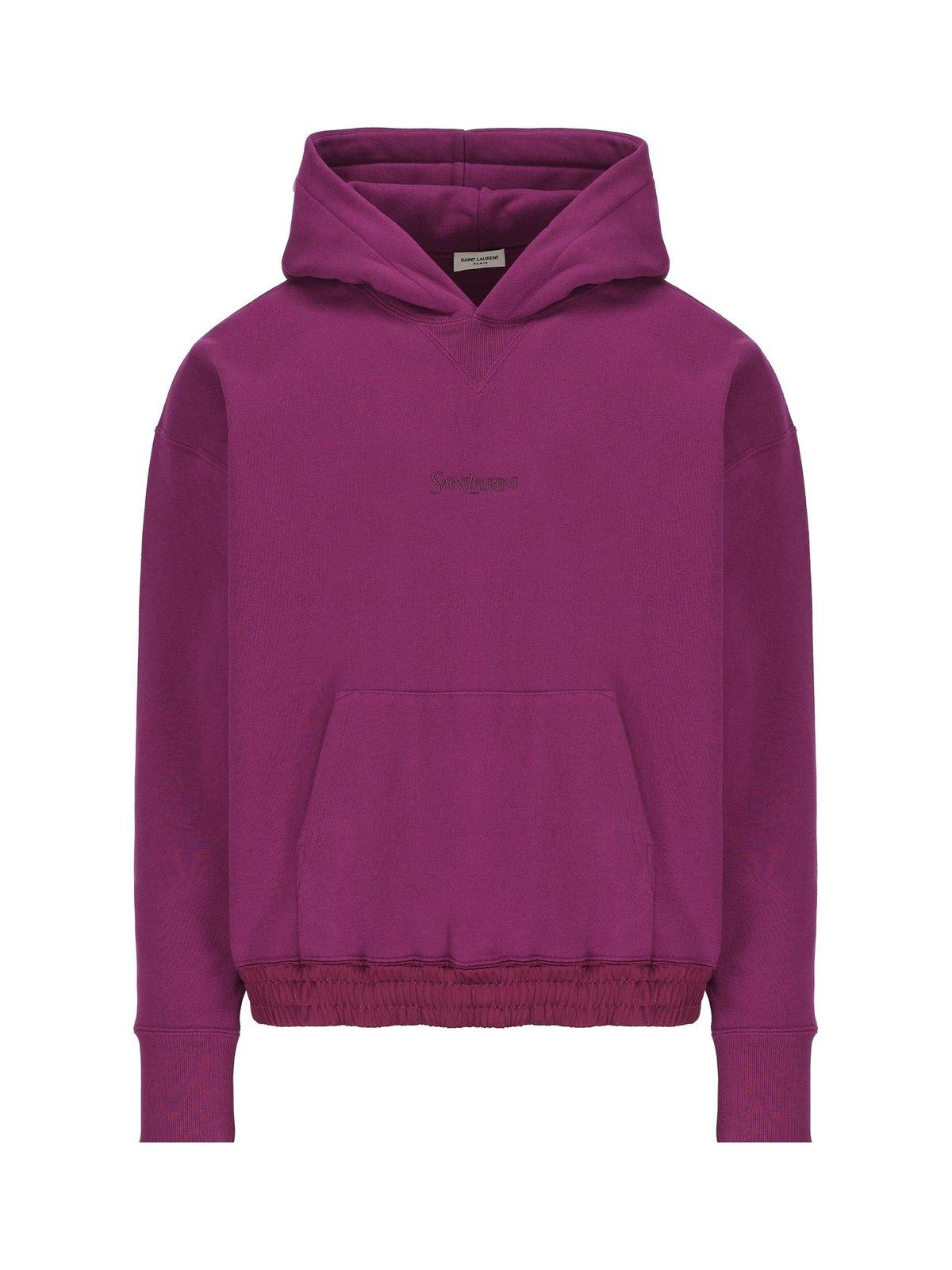 Saint Laurent Logo Embroidered Long-sleeved Hoodie | italist