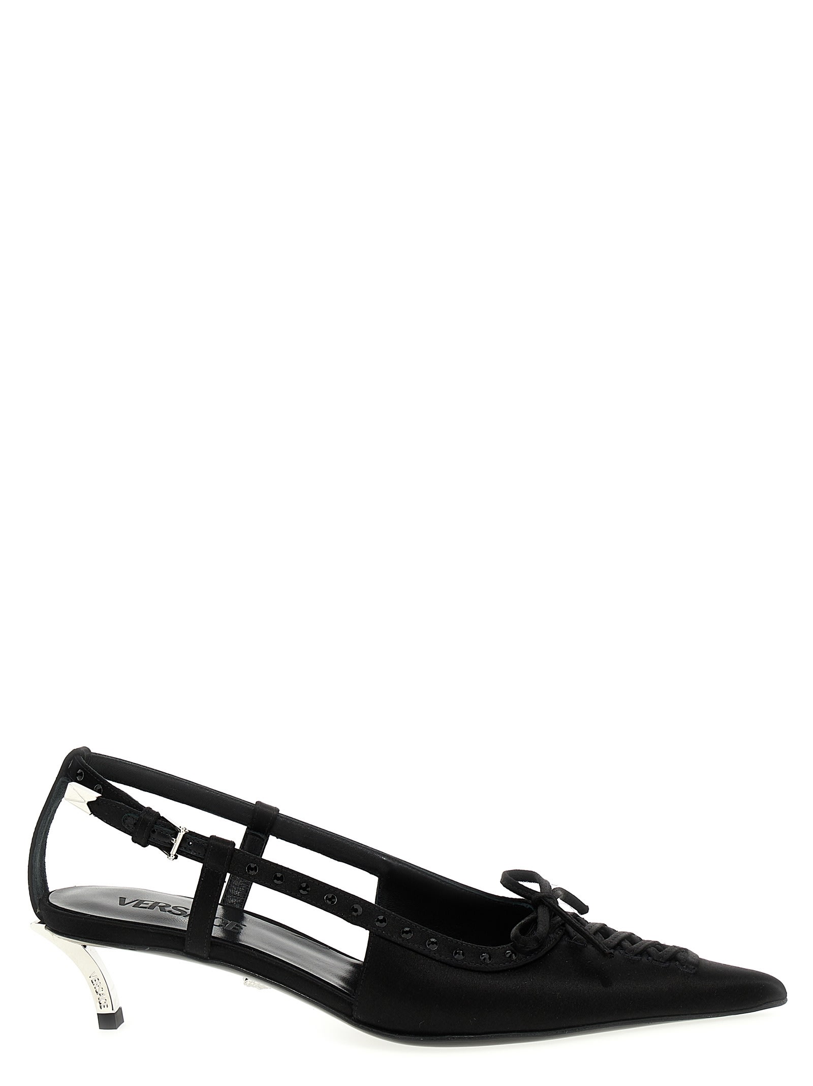 パンプス VERSACE Satin rhinestone slingback Versace Satin Rhinestone Slingback | italist