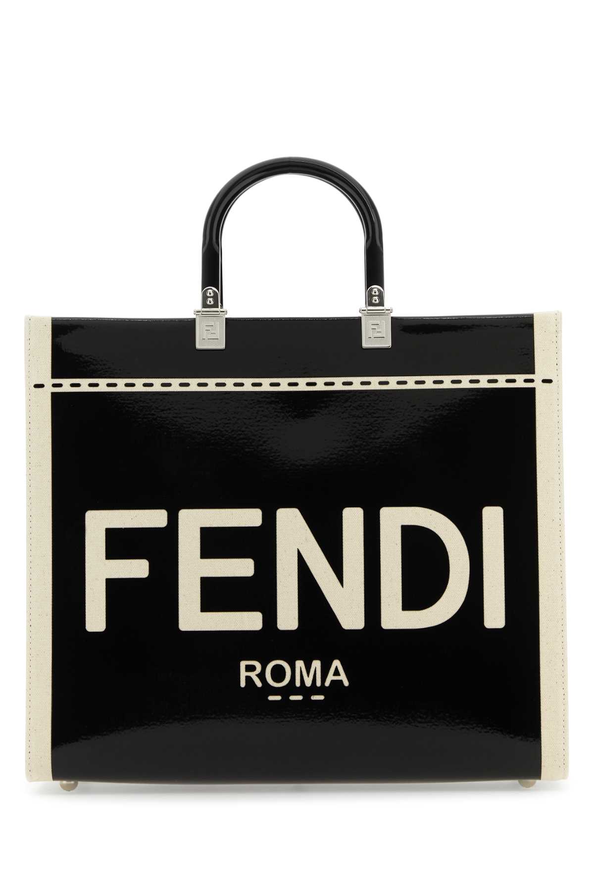 Fendi Two-tone Canvas Medium Sunshine Shopping Bag | italist
