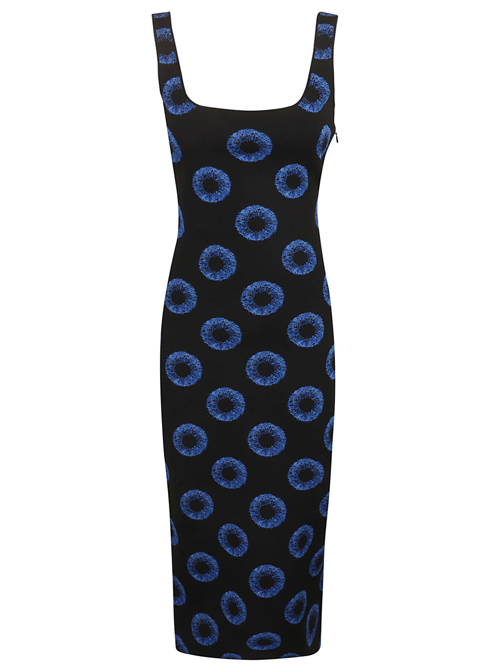 square neck sleeveless pencil dress