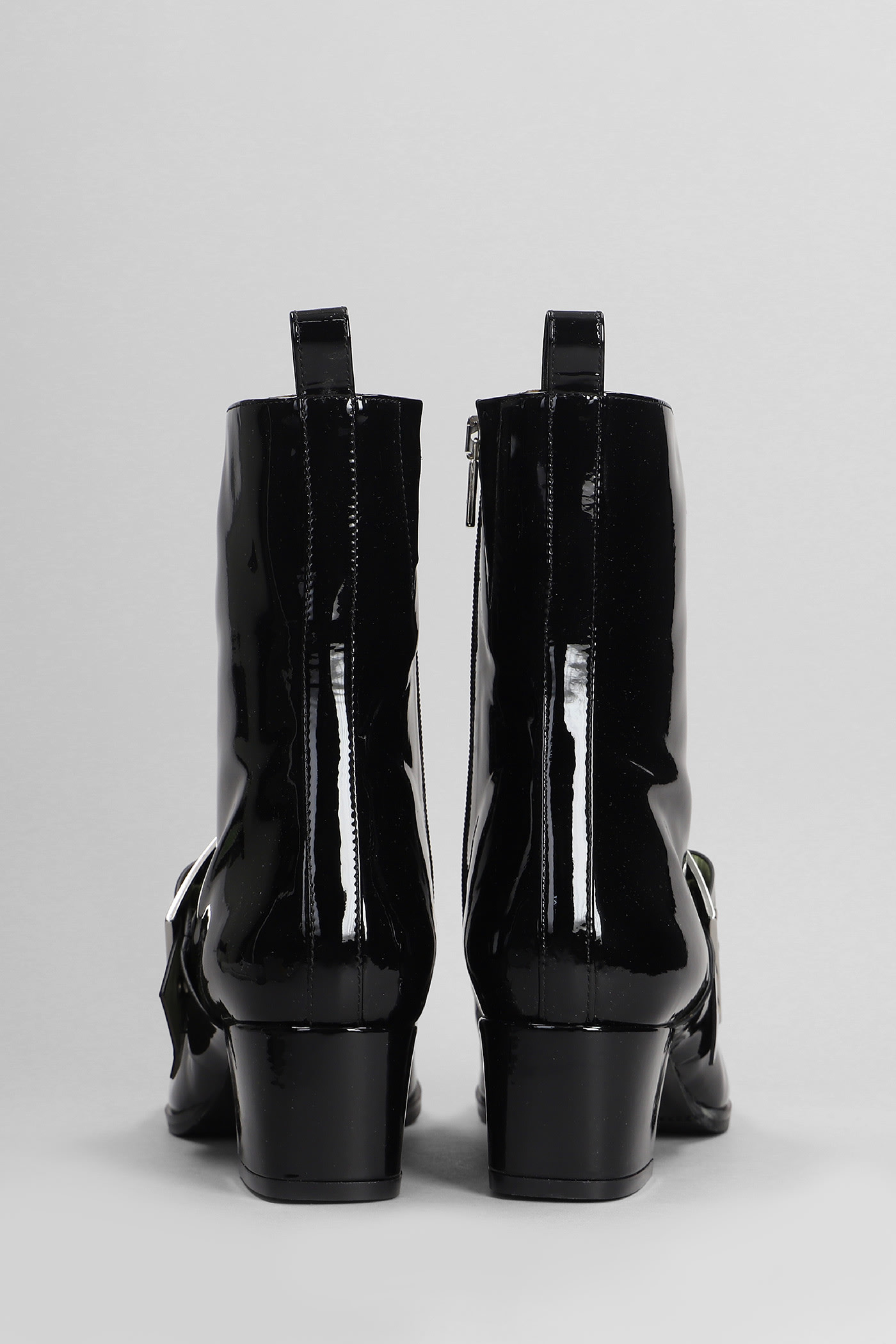 Carel Rock High Heels Ankle Boots In Black Patent Leather
