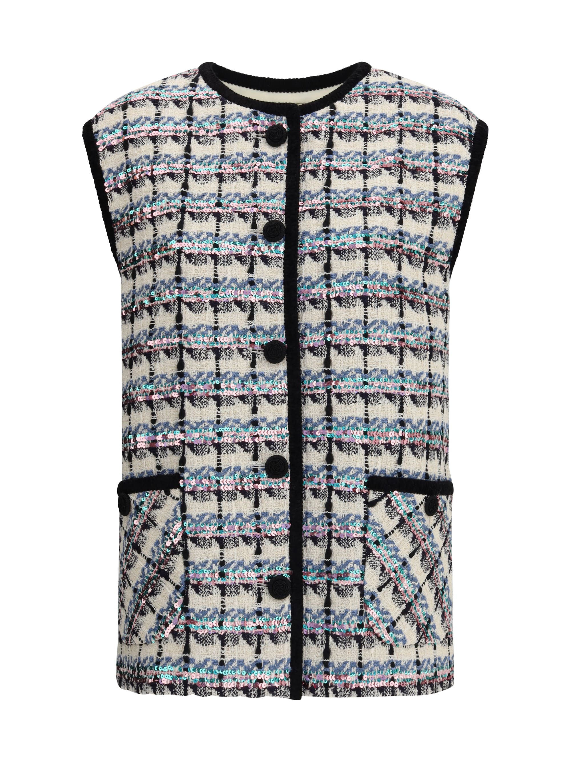 【VIP価格】VALENTINO Tweed Vest with sequins Valentino Tweed Vest With Sequins | italist