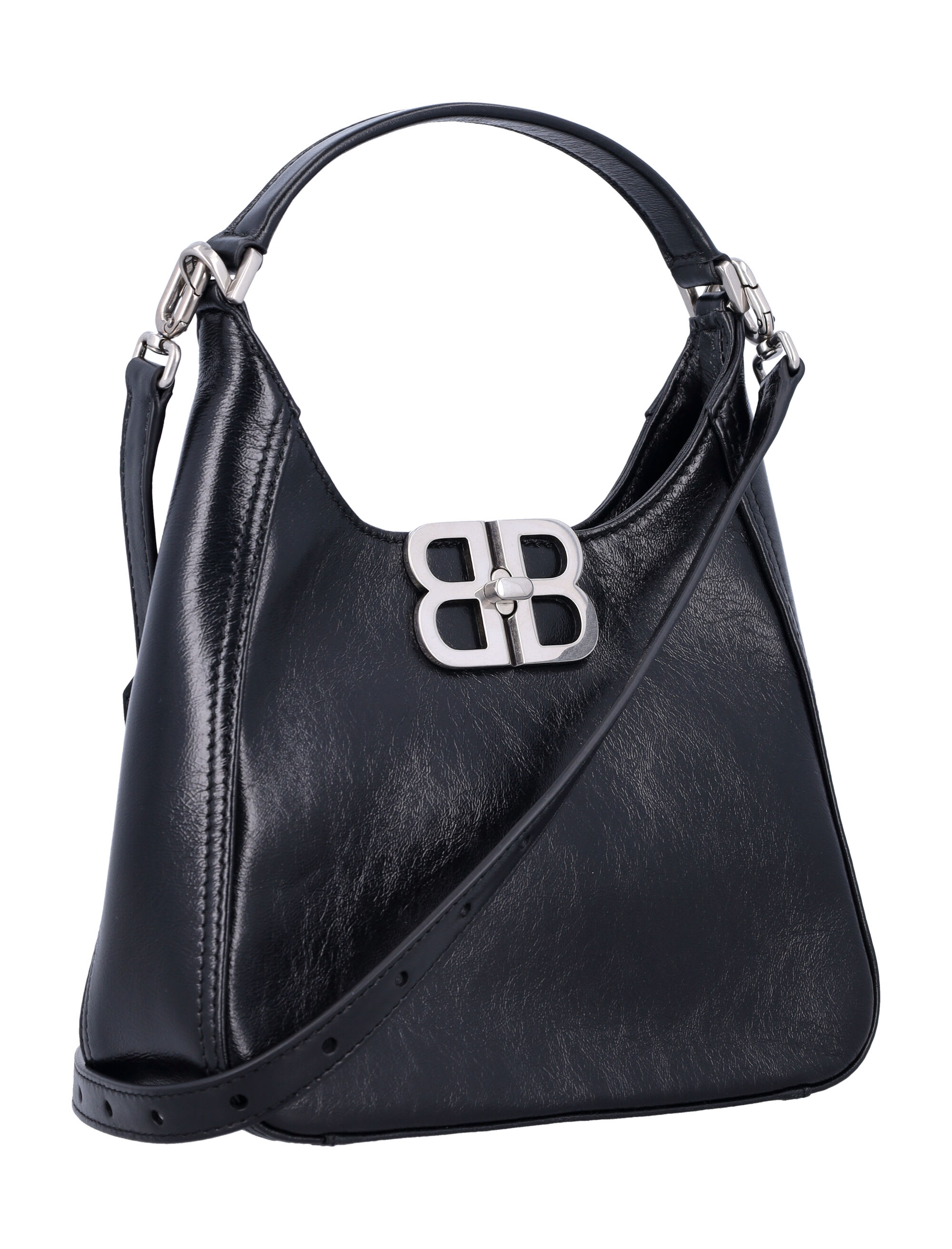 Balenciaga Black Leather Bb Soft Handbag | italist
