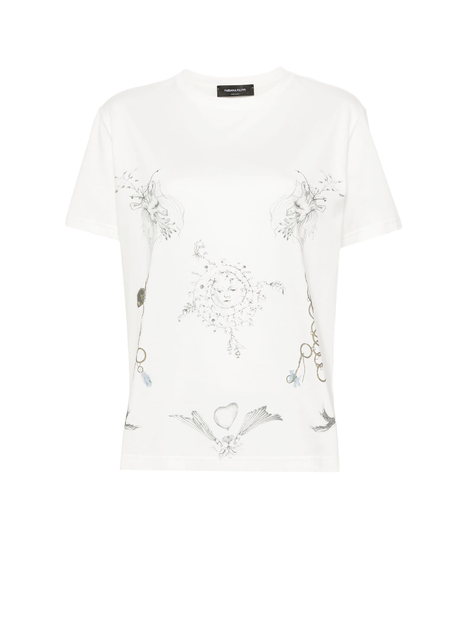 Fabiana Filippi White Cotton Jersey T-shirt | italist