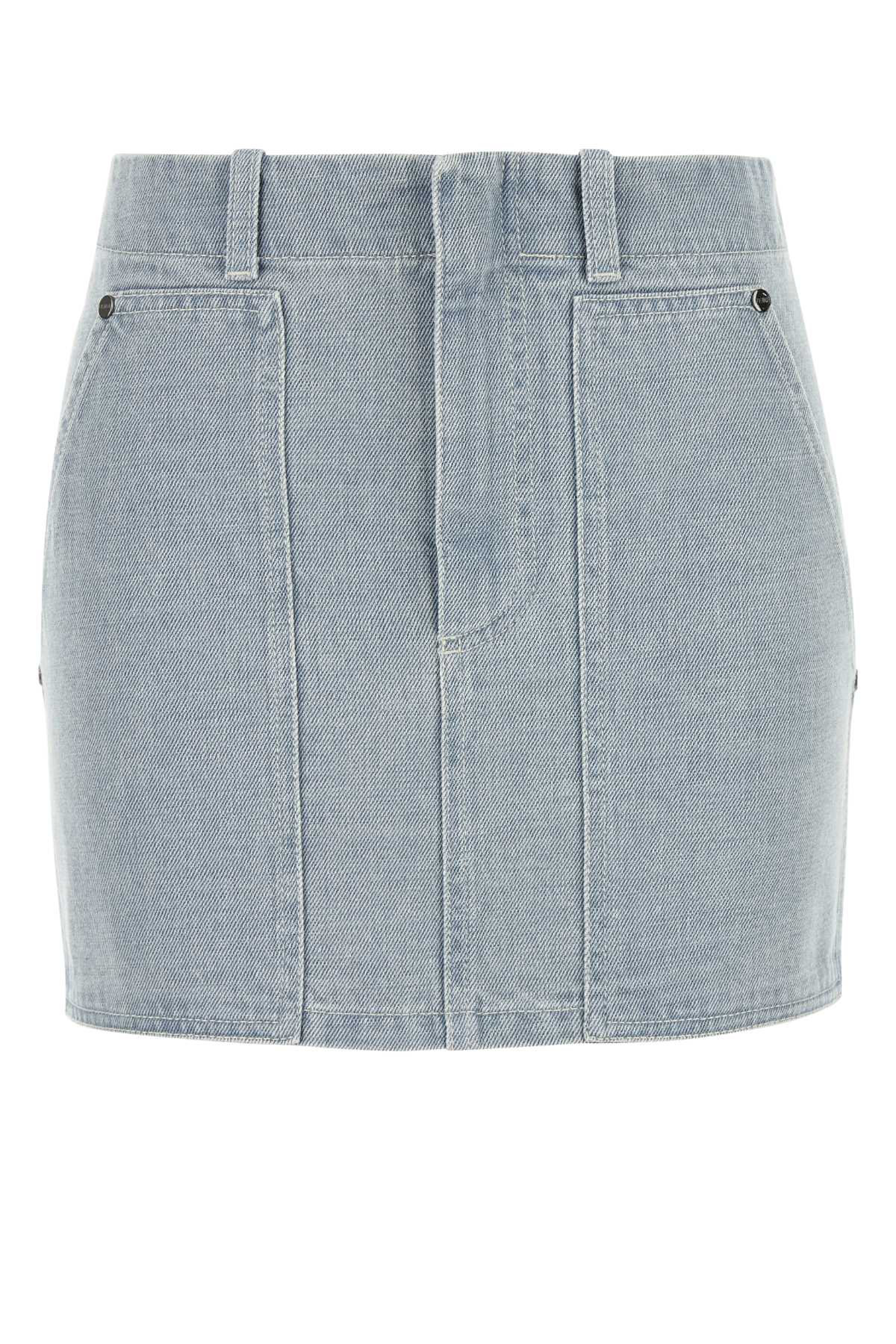 【FENDI】FF denim mini skirt/追跡+関税+全国送料込み Fendi Skirt Blue Womens Fendi
