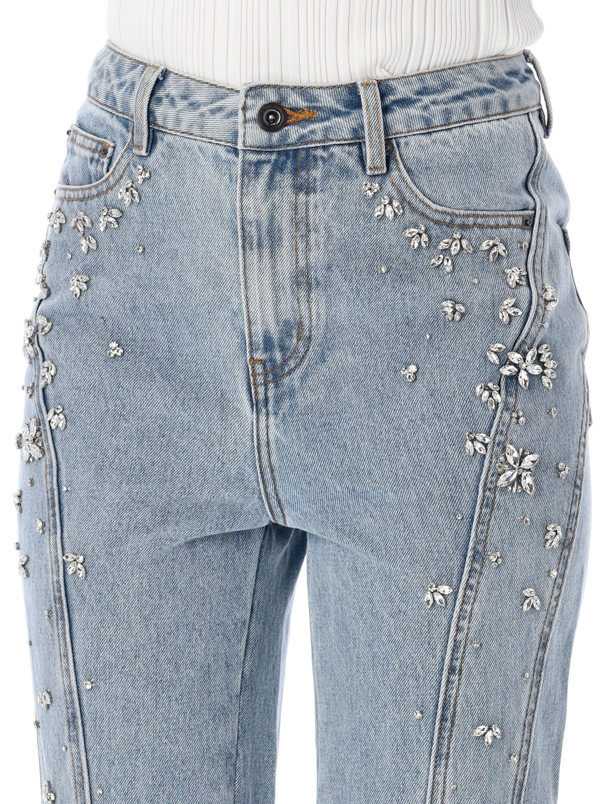 self-portrait Crystal Embellished Denim | italist