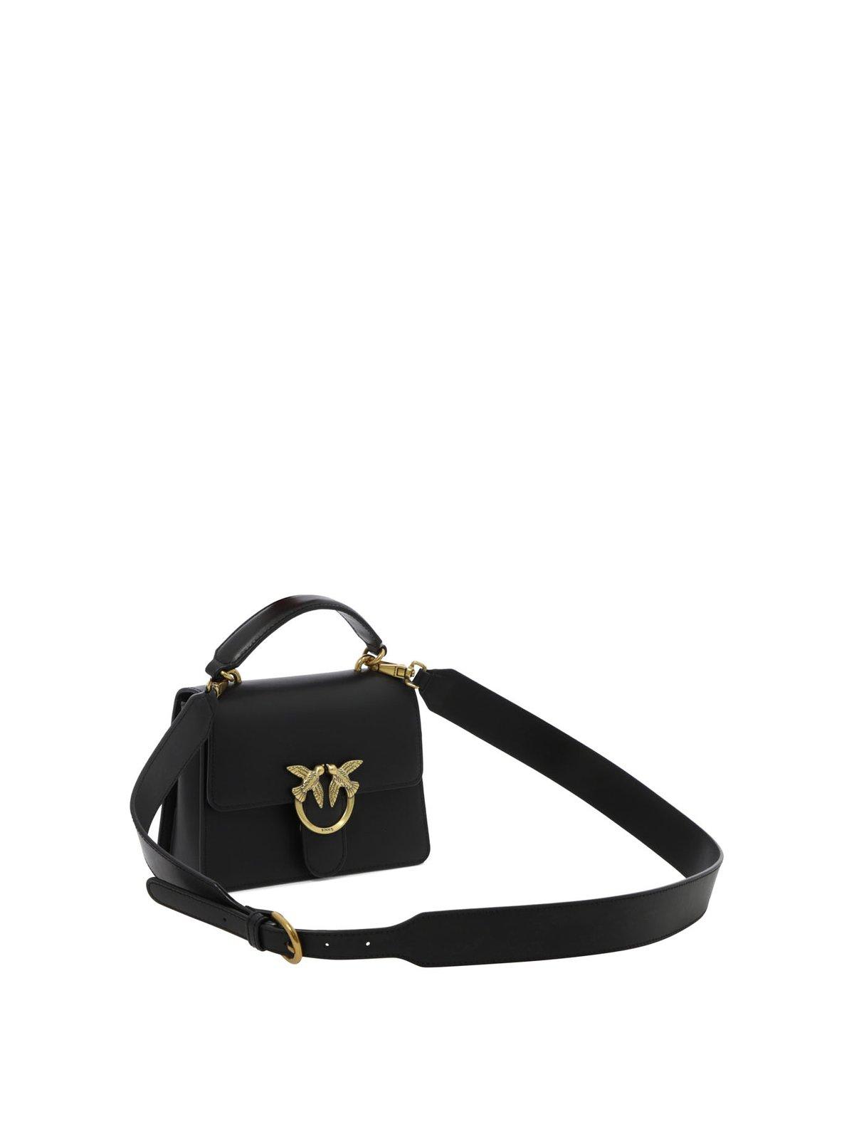 トートバッグ PINKO SS25 'Love one' handbag (100066A0F1 Z14Q) Pinko Contemporary, Z14q_Bianco Seta-Antique Gold: Handbags