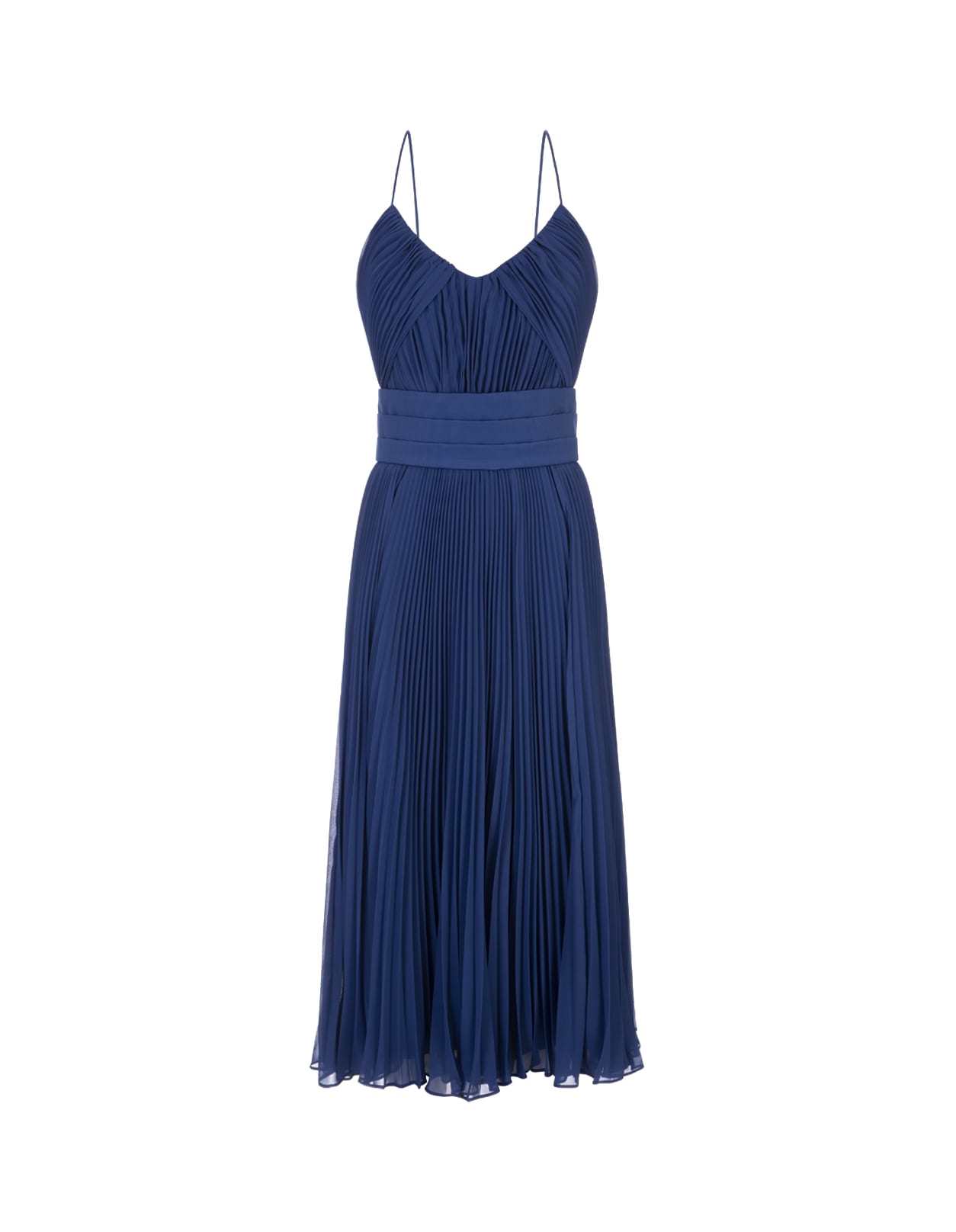 clarino pleated midi dress