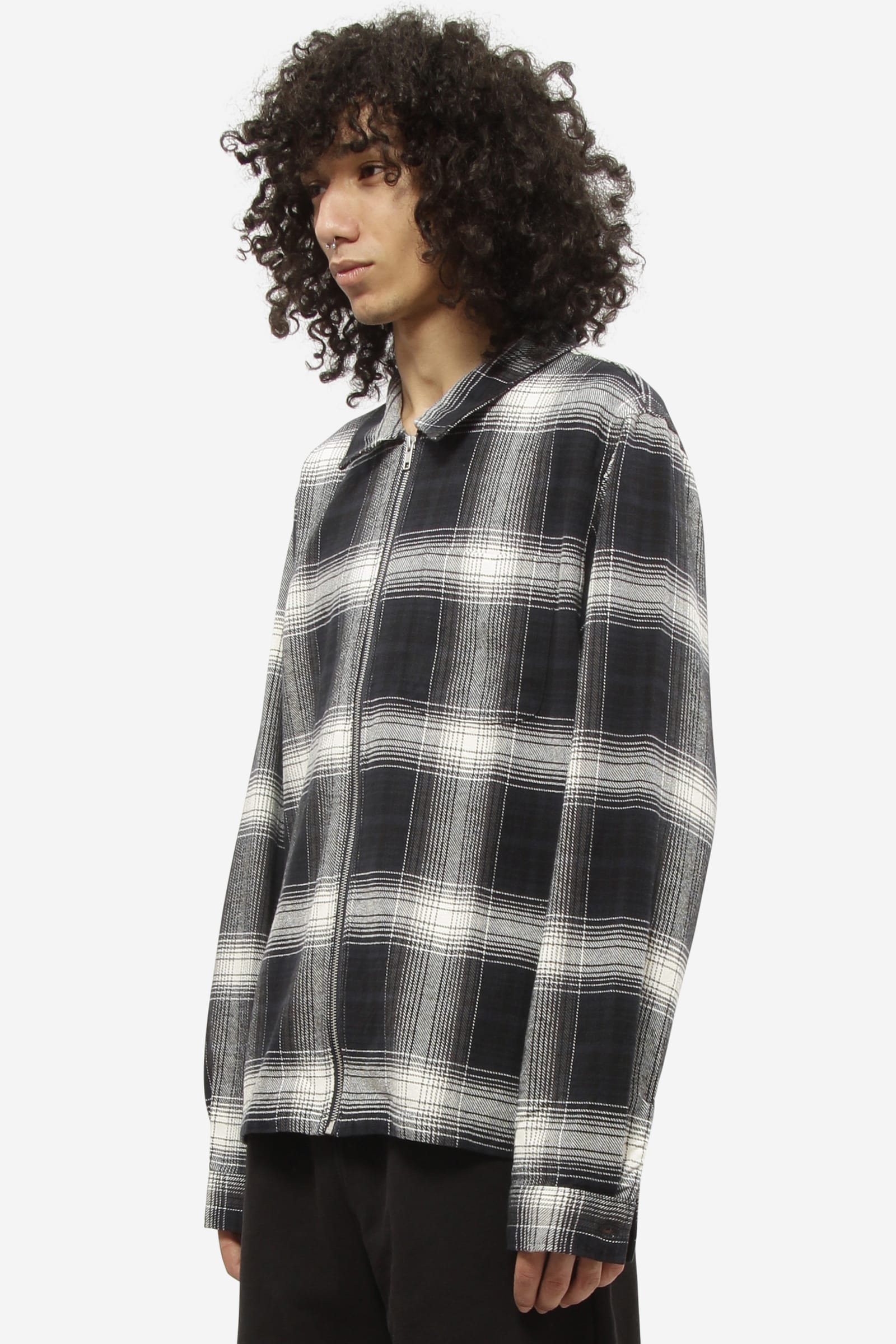 Stussy Shadow Plaid Zip Shirt | italist