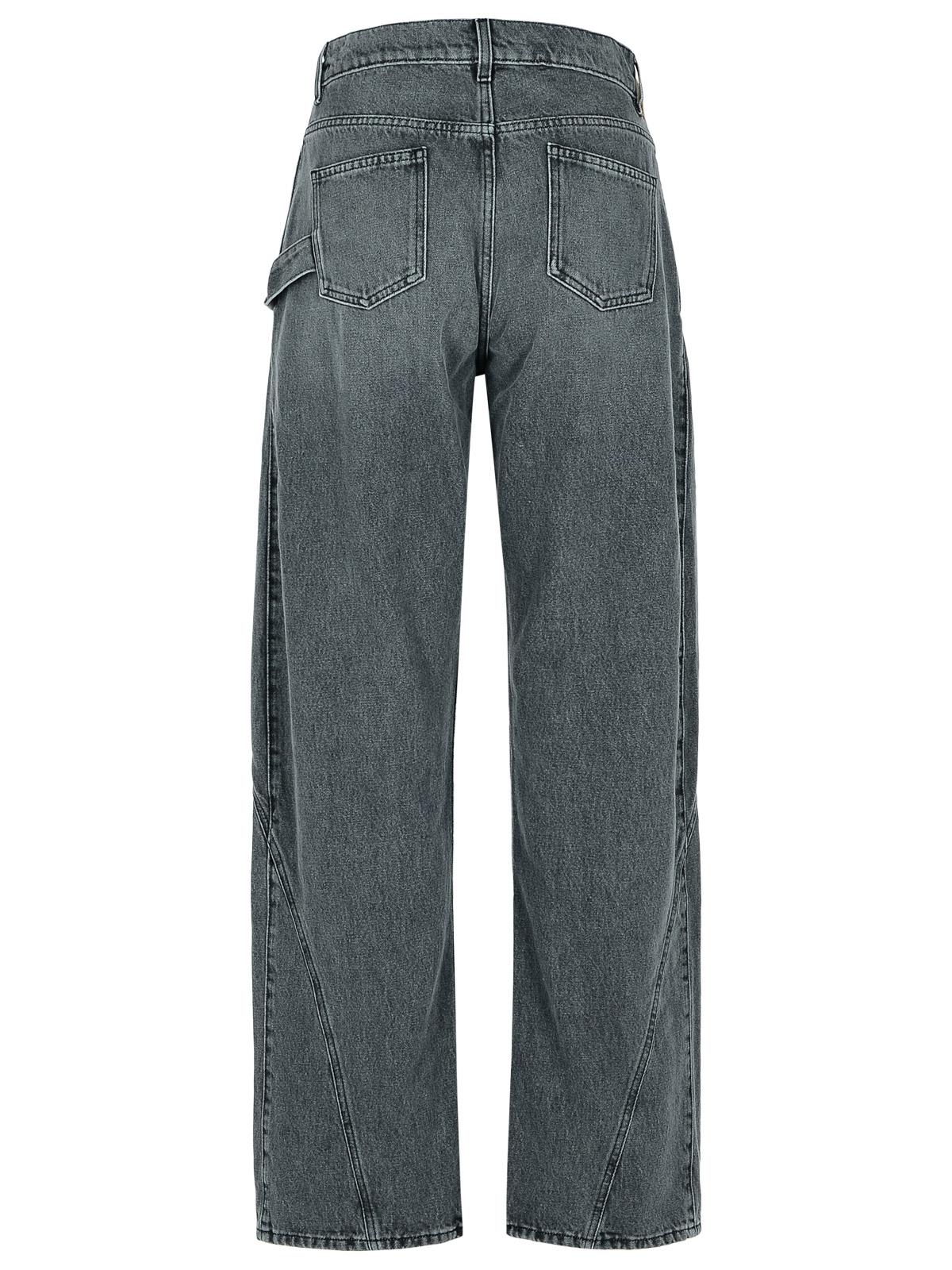 デニム・ジーパン JW ANDERSON Women Denim Pants DT0102 PG1745929 GREY Twisted high-rise straight jeans in grey - JW Anderson