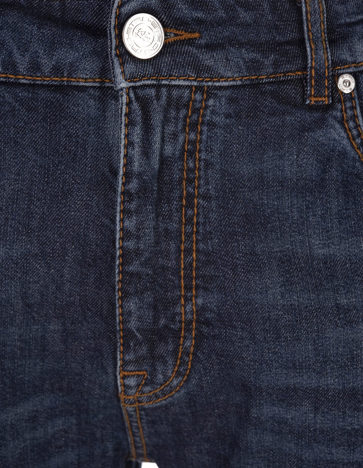 Etro Navy Blue Jeans With Pegasus Embroidery At Back