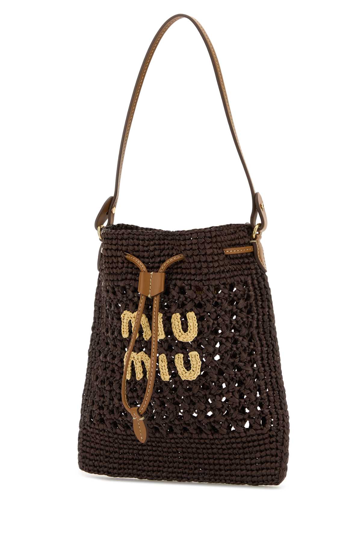 ショルダーバッグ・ポシェット MIUMIU BROWN RAFFIA SHOULDER BAG Miu Miu Brown Raffia Shoulder Bag | italist