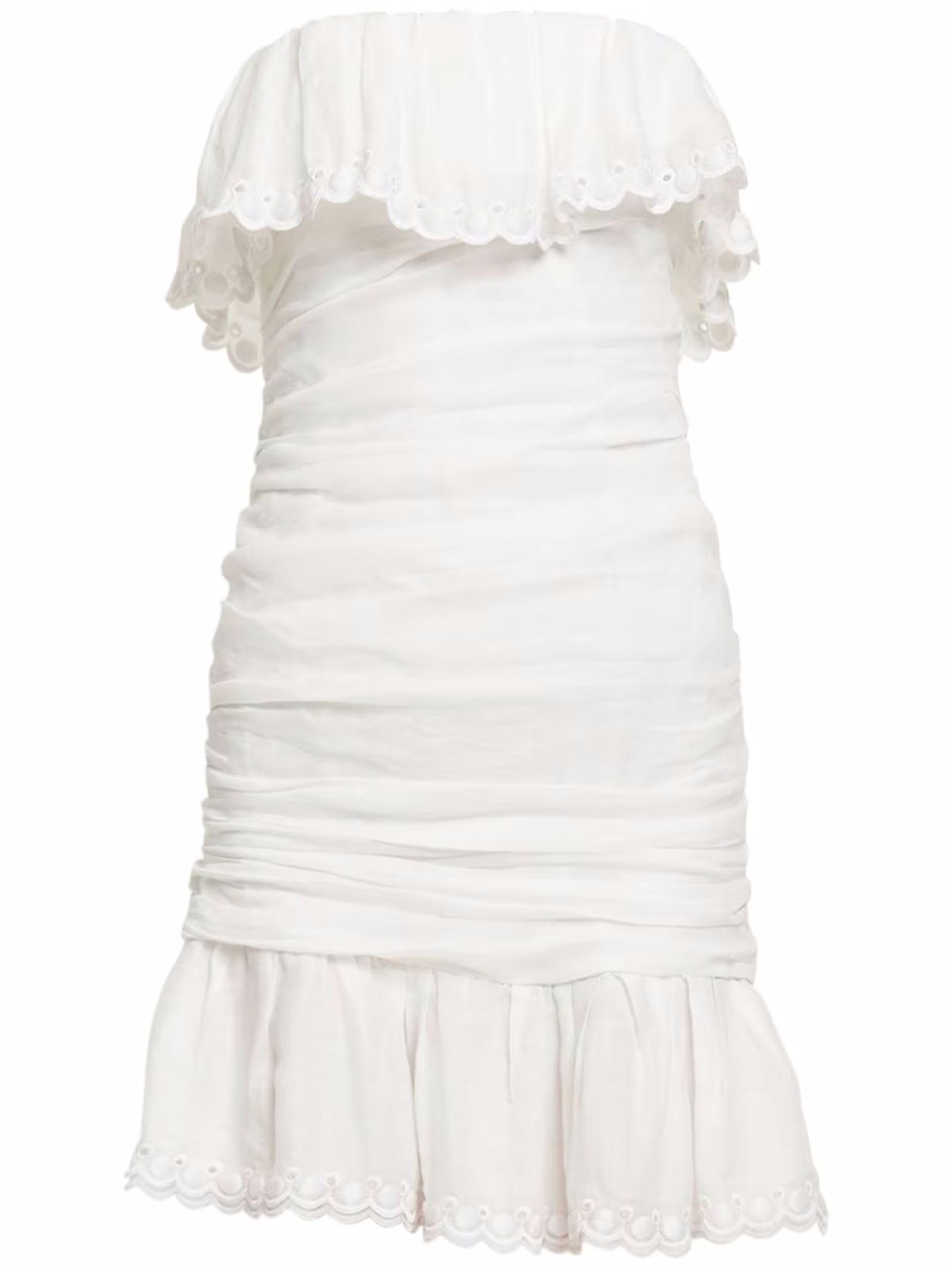 white ramie minidress