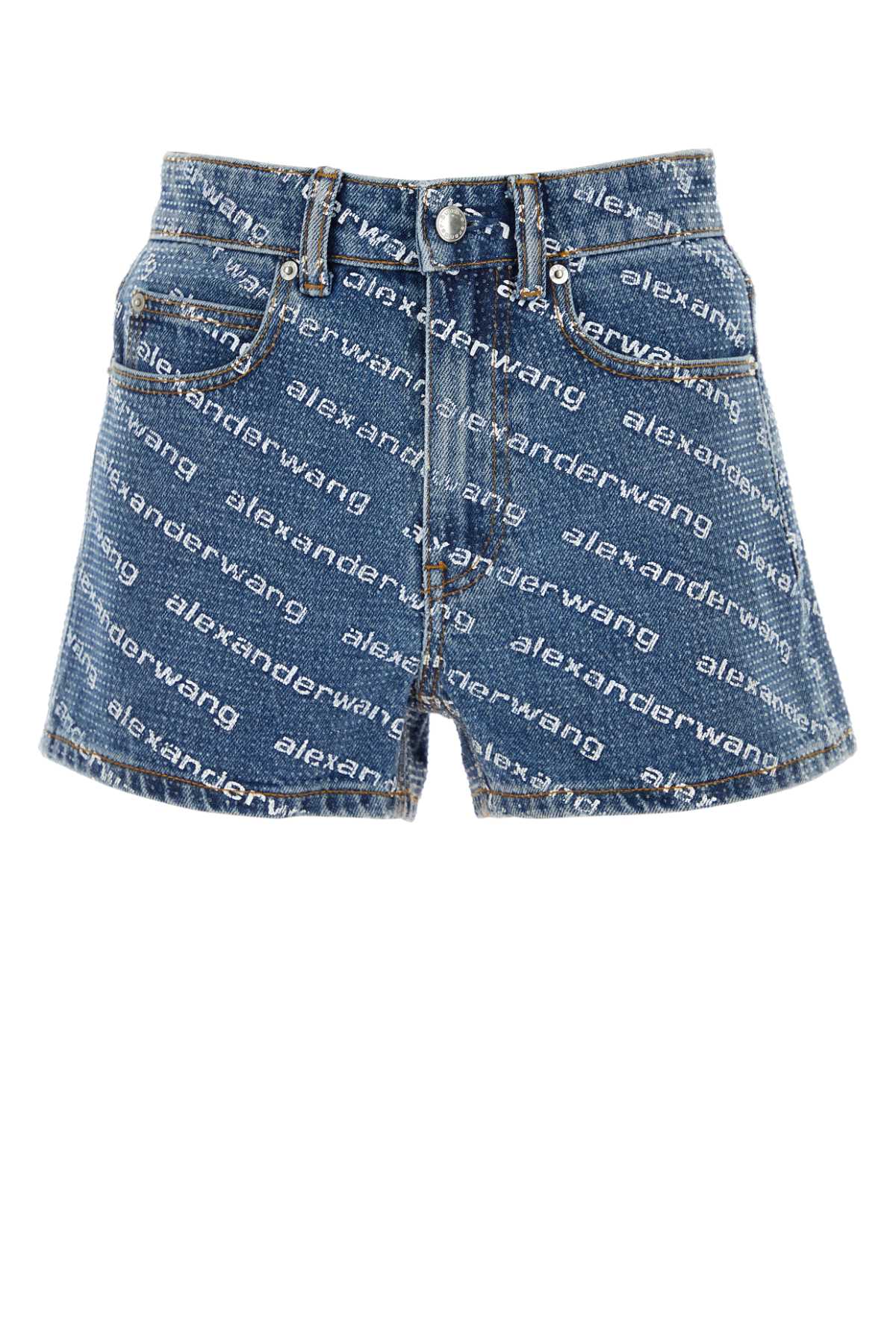 Alexander Wang Printed Denim Shorts | italist