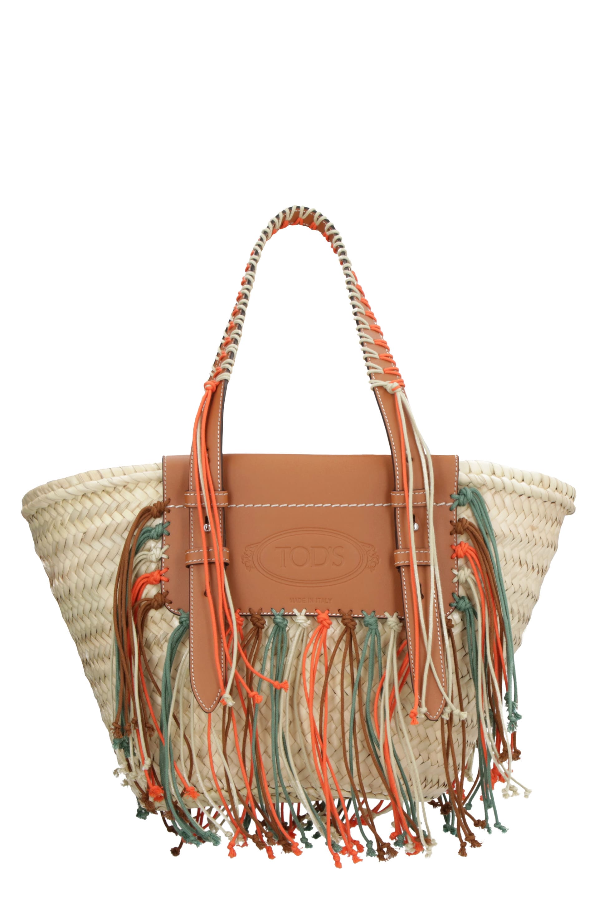 Tod's Fringed Straw Tote Bag