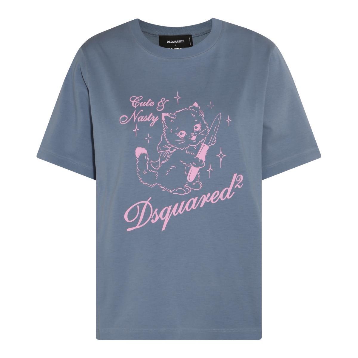 【関税&送料込】Dsquared2 T-shirts and Polos Grey Dsquared2 Graphic Printed Crewneck T-shirt | italist, ALWAYS