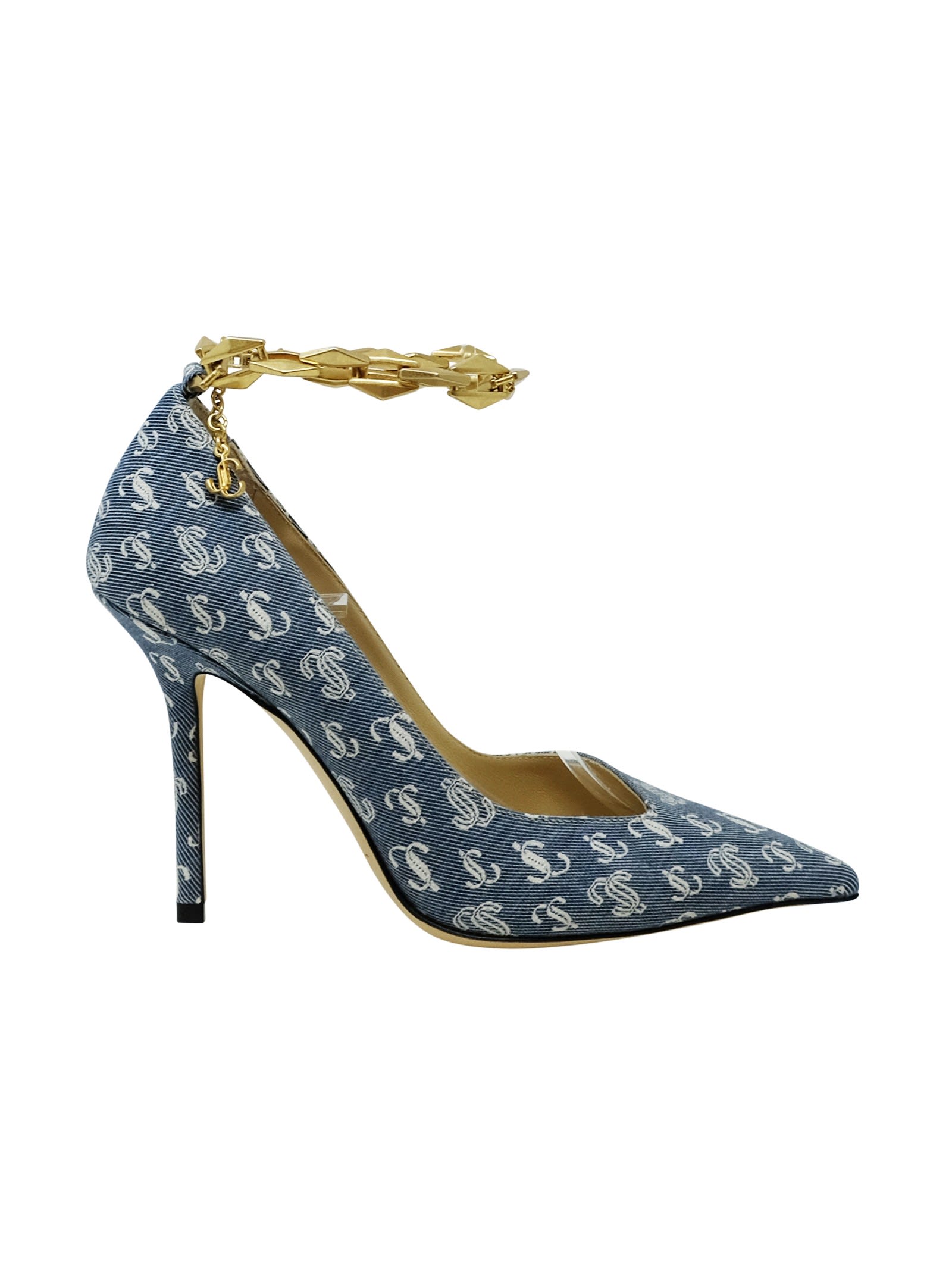 【JIMMY CHOO】Talura 100 denim pumps パンプスデニム Jimmy Choo Denim Fabric Diamond Talura Pumps | italist