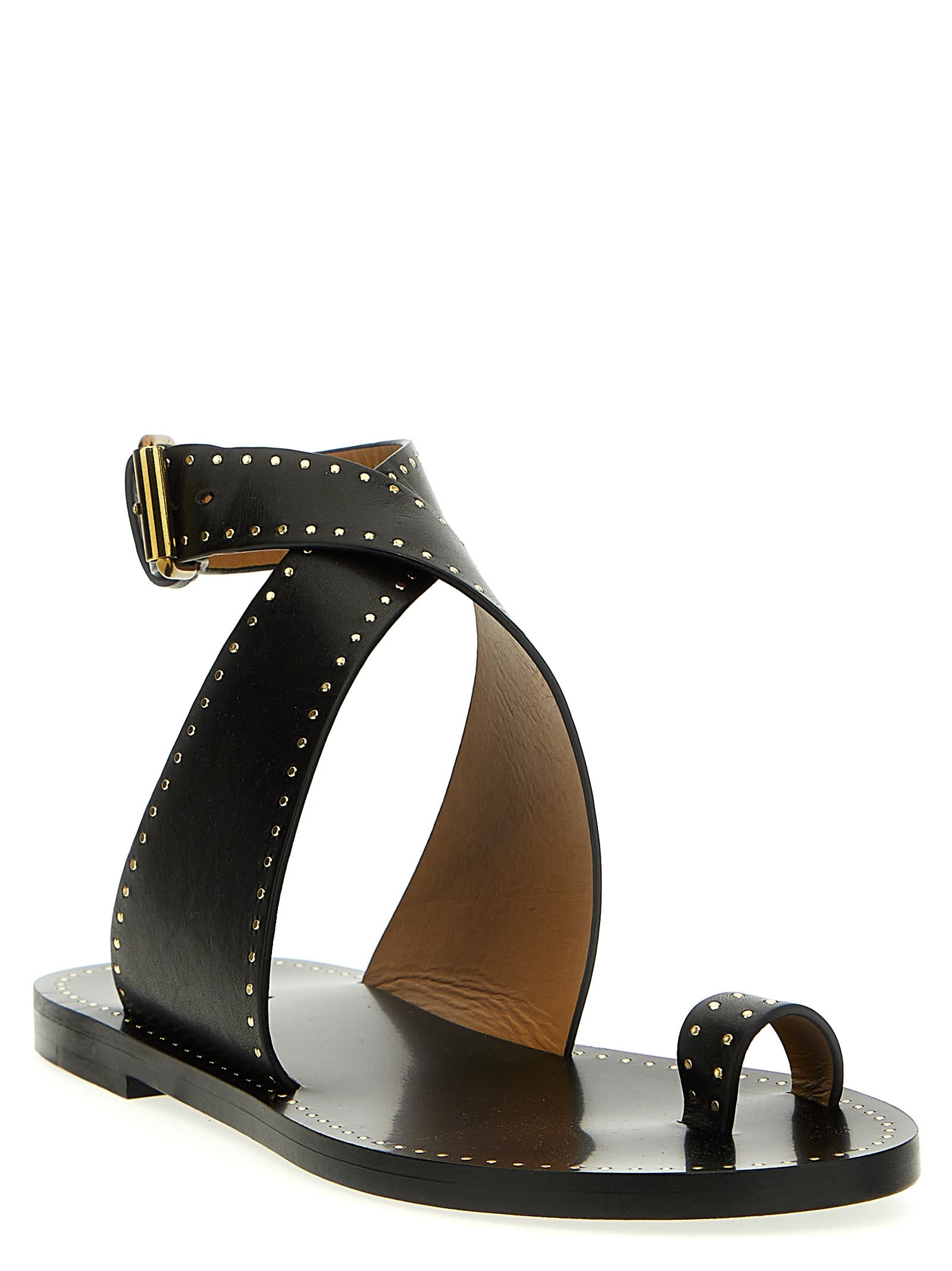 ISABEL MARANT★W'S JOHEL S/S T - TS0004FA A1N10E 01BK 114342 Isabel Marant Jools Leather Sandals | italist