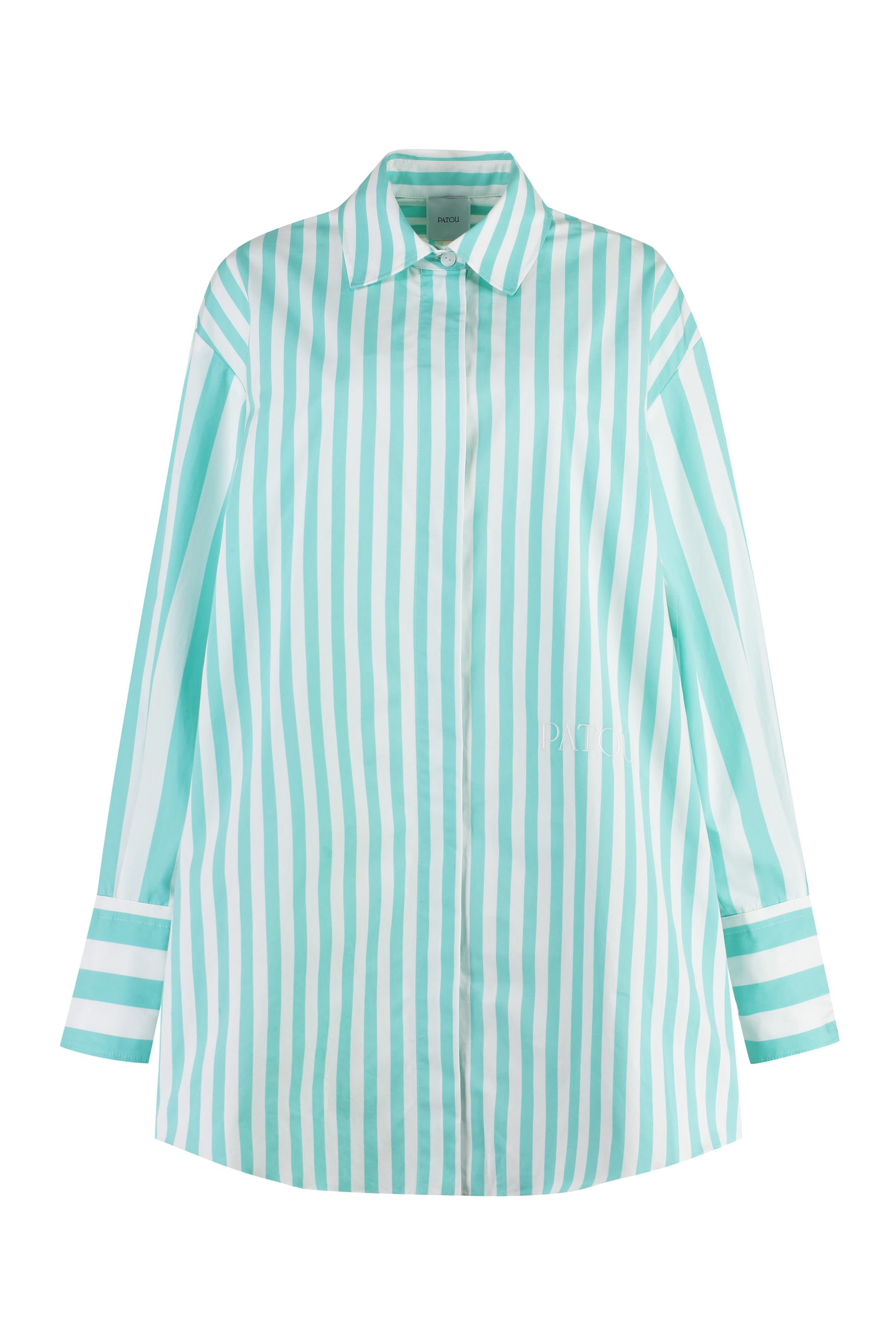 striped cotton shirtdress