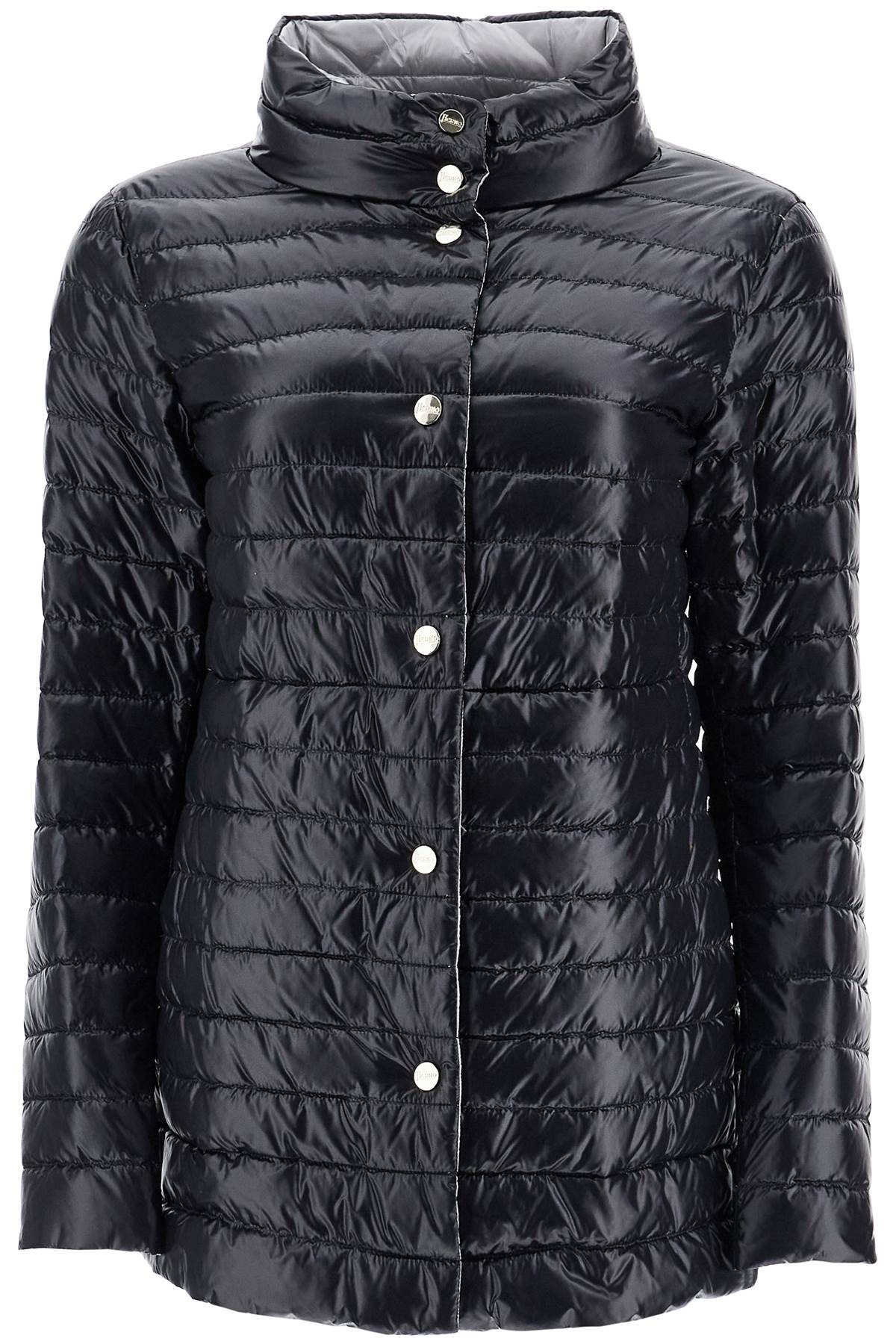 Herno Reversible A-shape Down Jacket Black And Gray