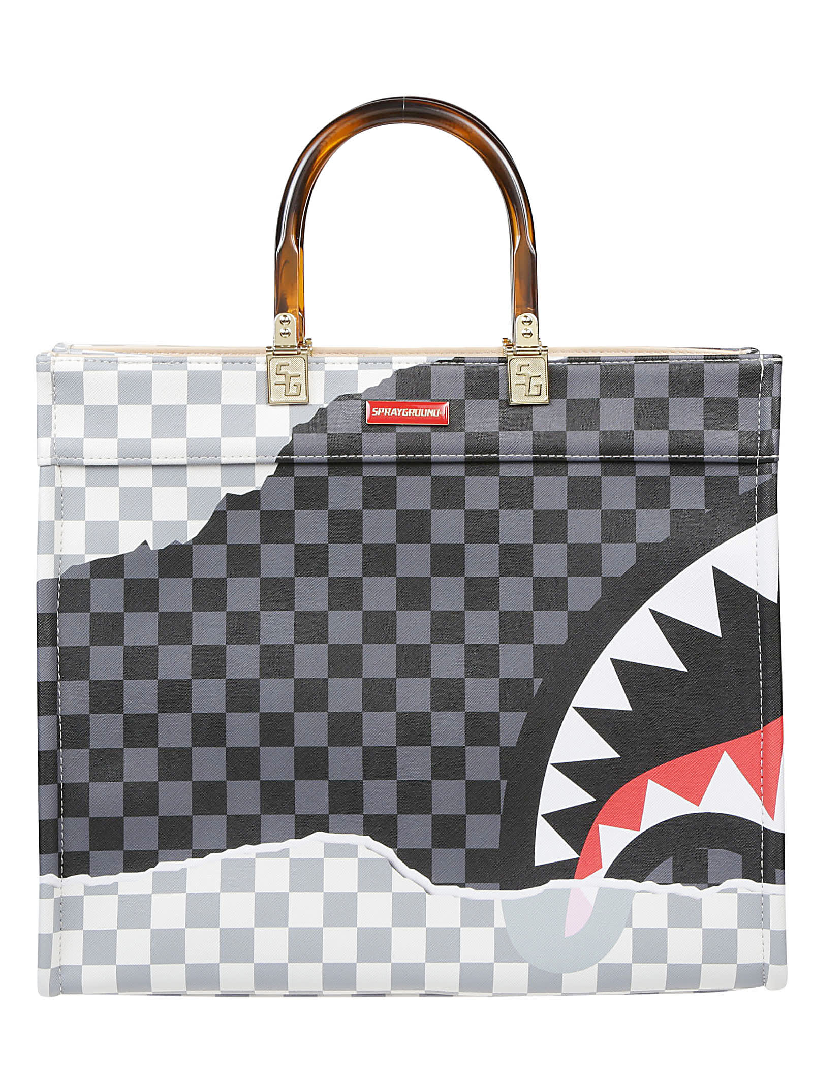 Sprayground Women's Shark in Paris Painted Shopper Bag