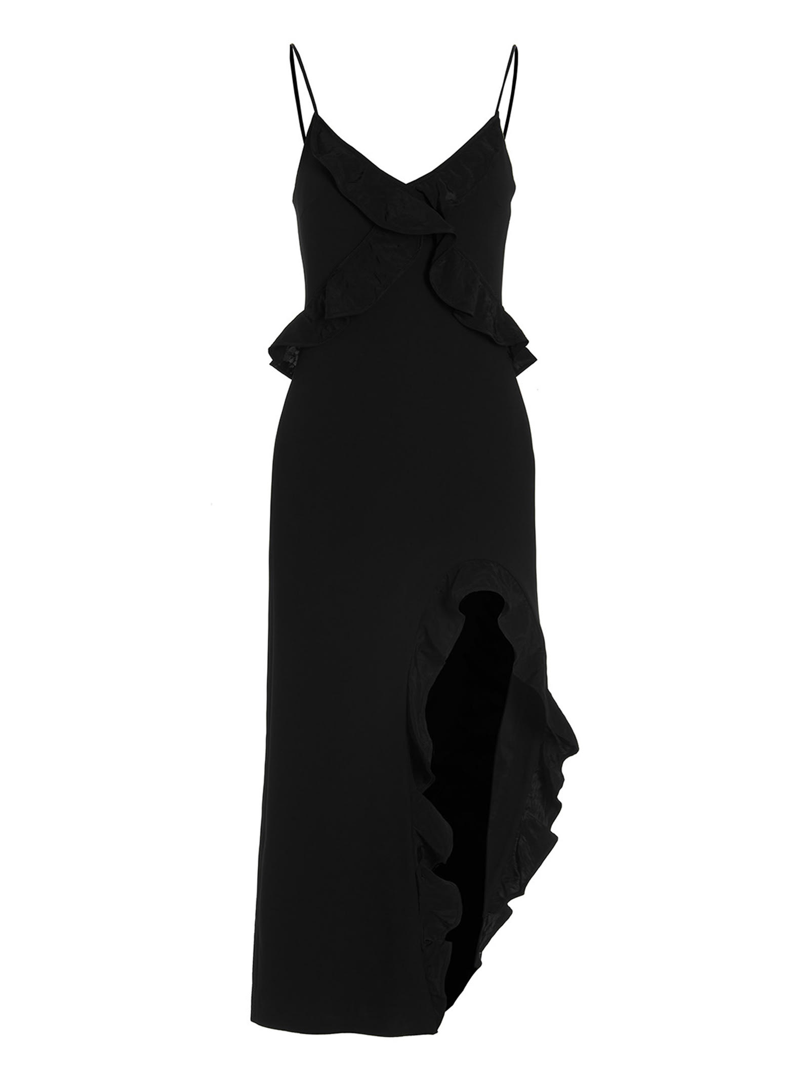 'crossbody & open leg ruffle detail' dress