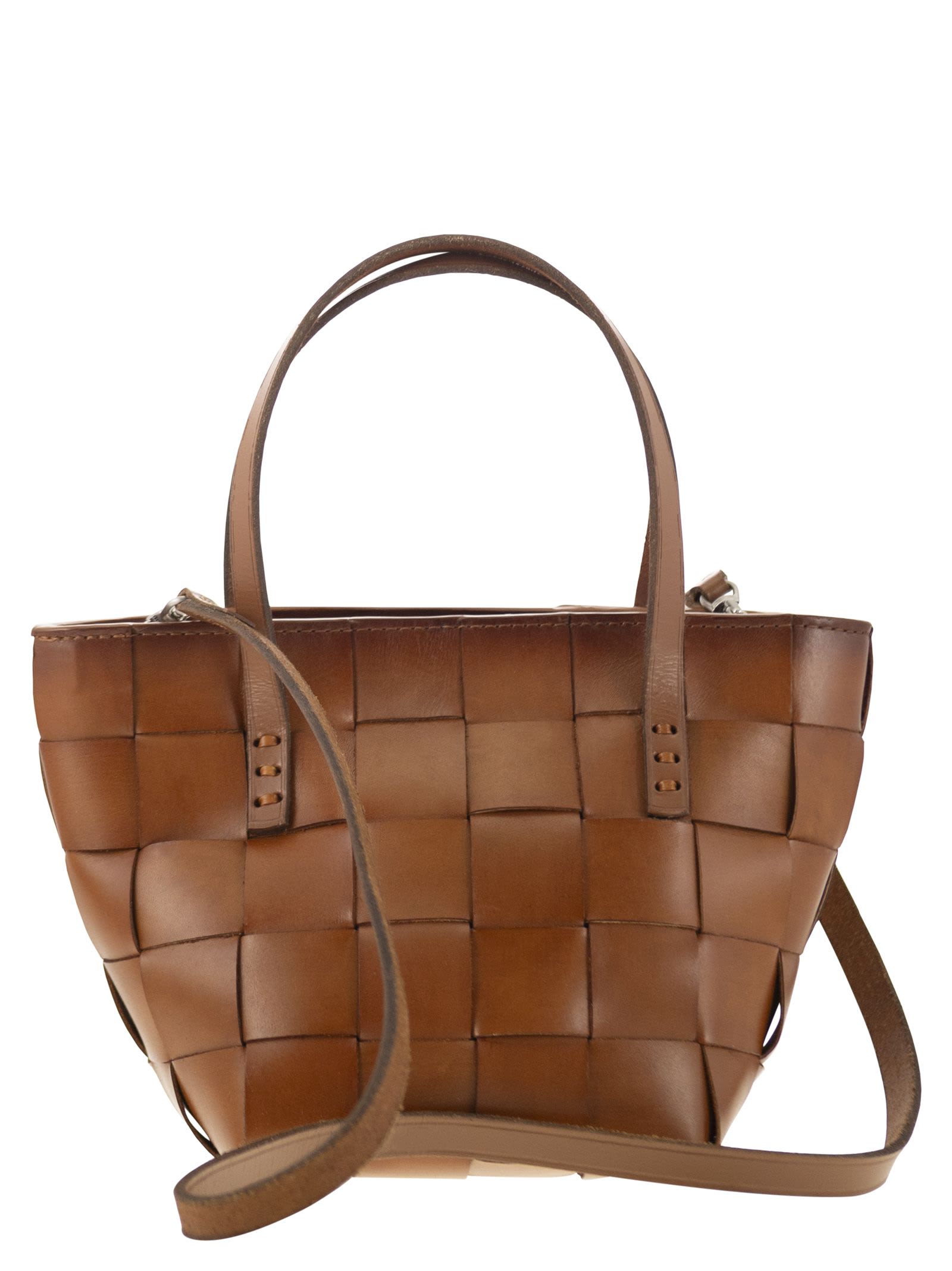 トートバッグ Dragon Diffusion JAPAN MINI - Woven leather bag (8105 TAN) Dragon Diffusion - Japan Mini Pearl